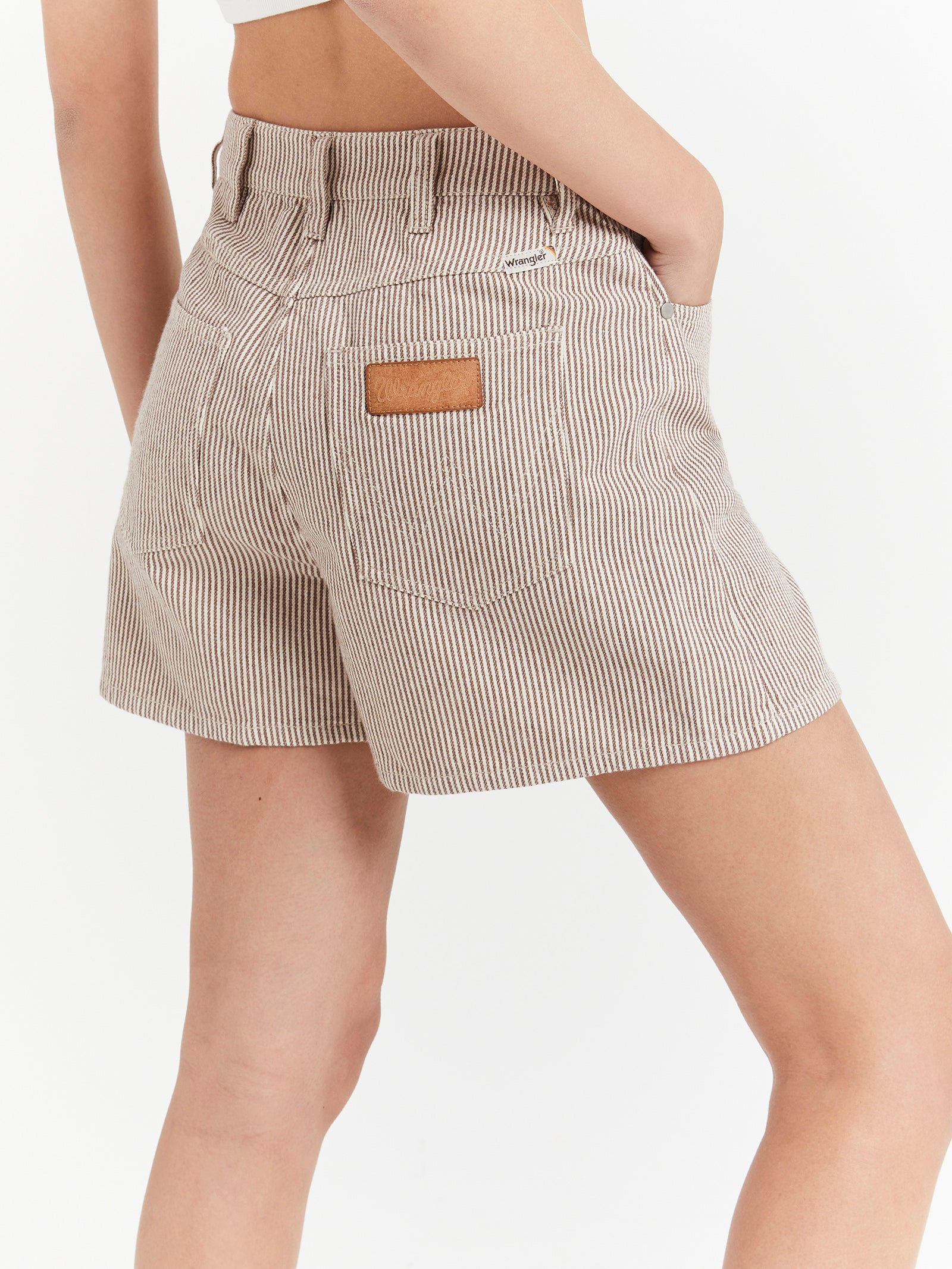 Hi Bells Shorts in Faded Tan Stripe