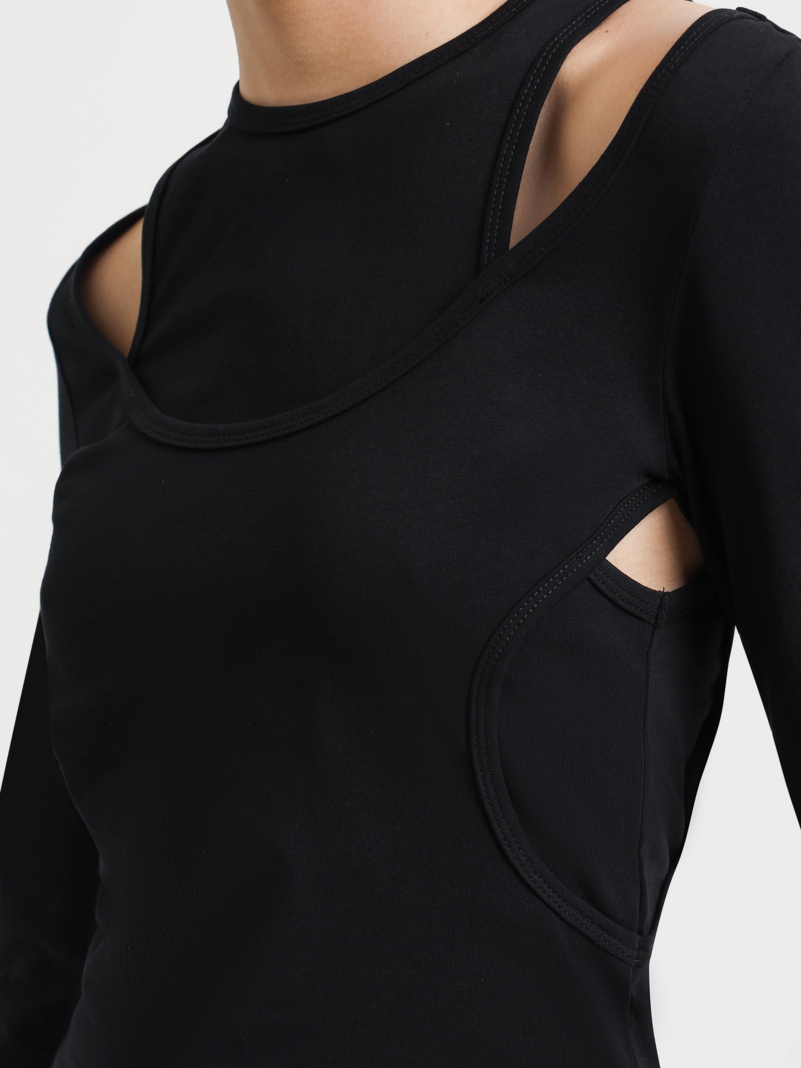 Mari Layered Top in Black