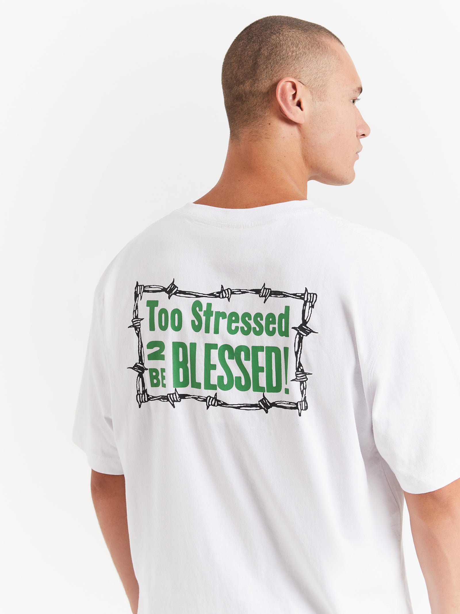 Stress Less Oversize T-Shirt in White