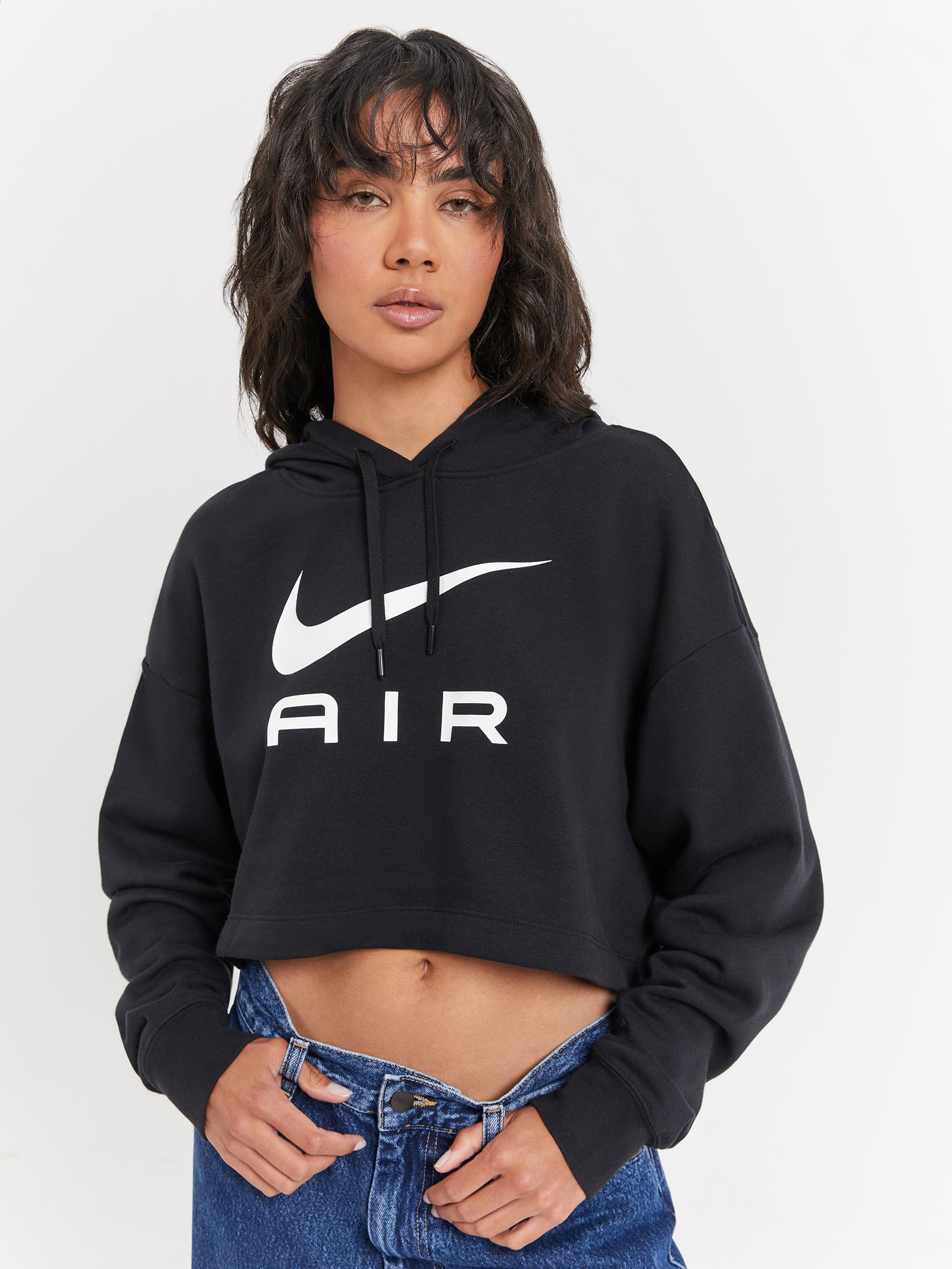 Air Fleece Pullover Hoodie in Black & White