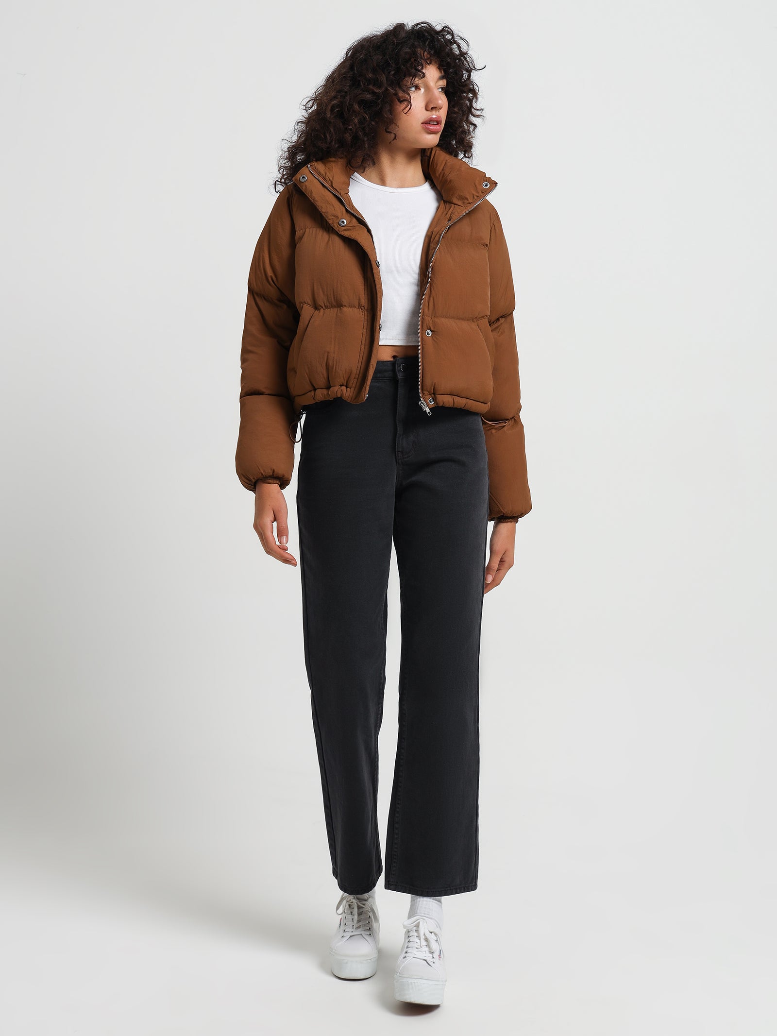 Topher Puffer Jacket in Toffee