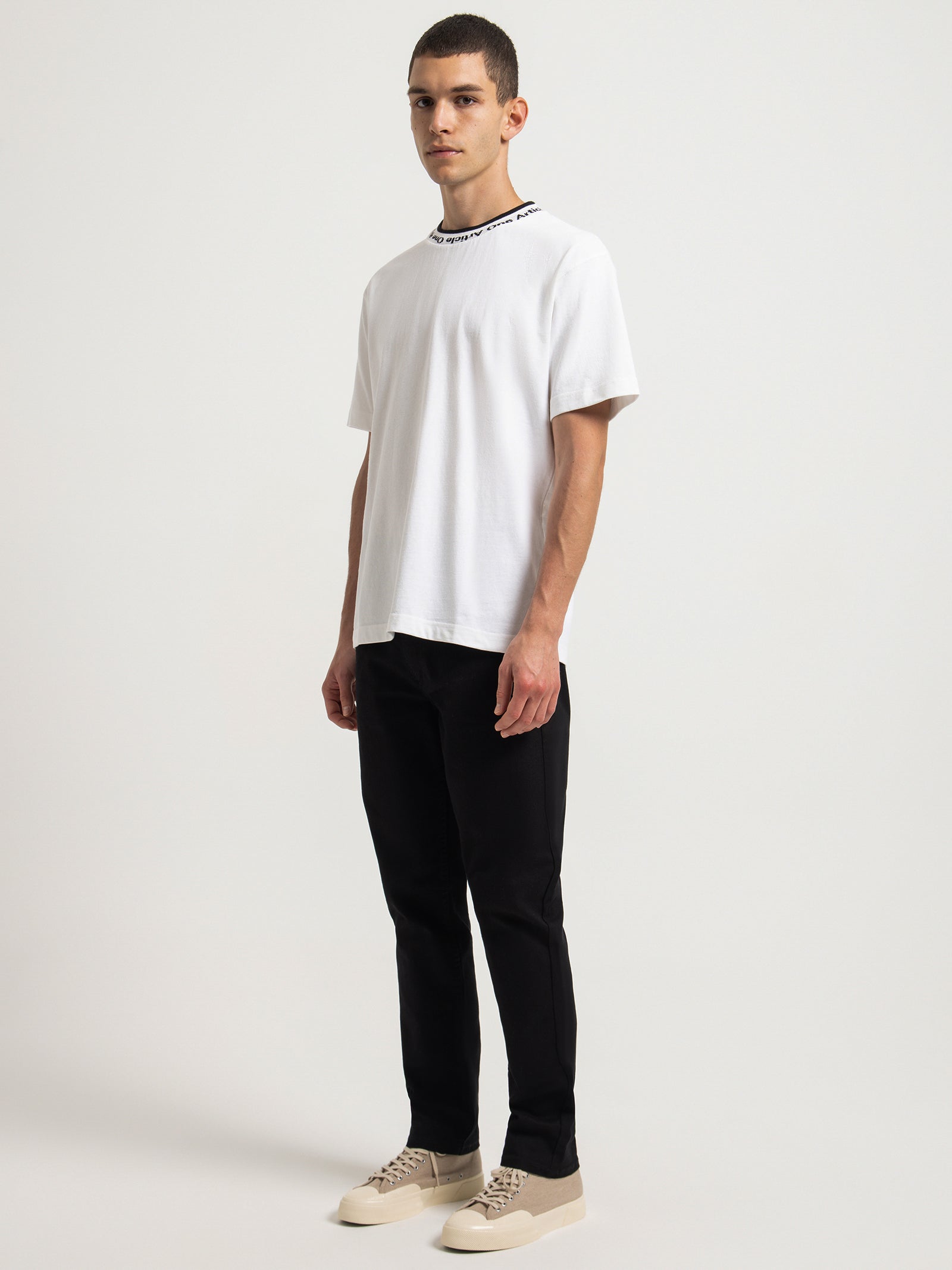 Rib Logo T-Shirt in White