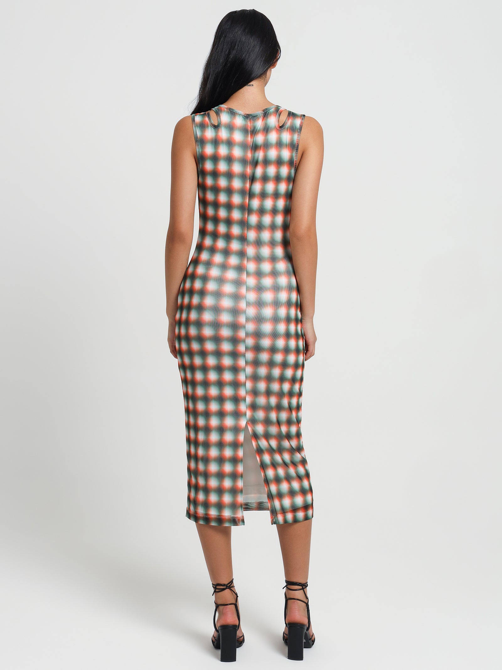 Leomie Mesh Midi Dress in Strobe