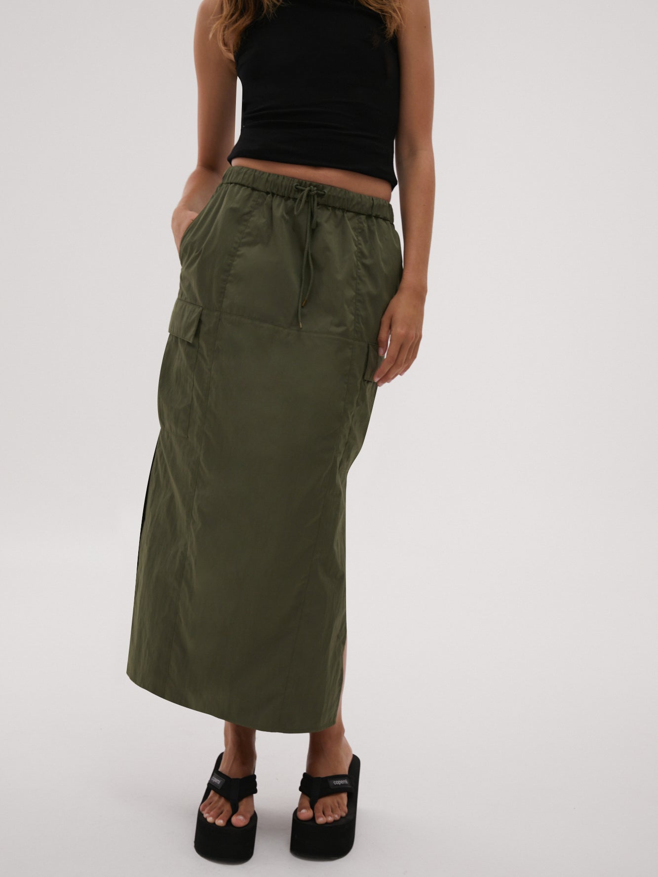 Jalen Midi Skirt in Green