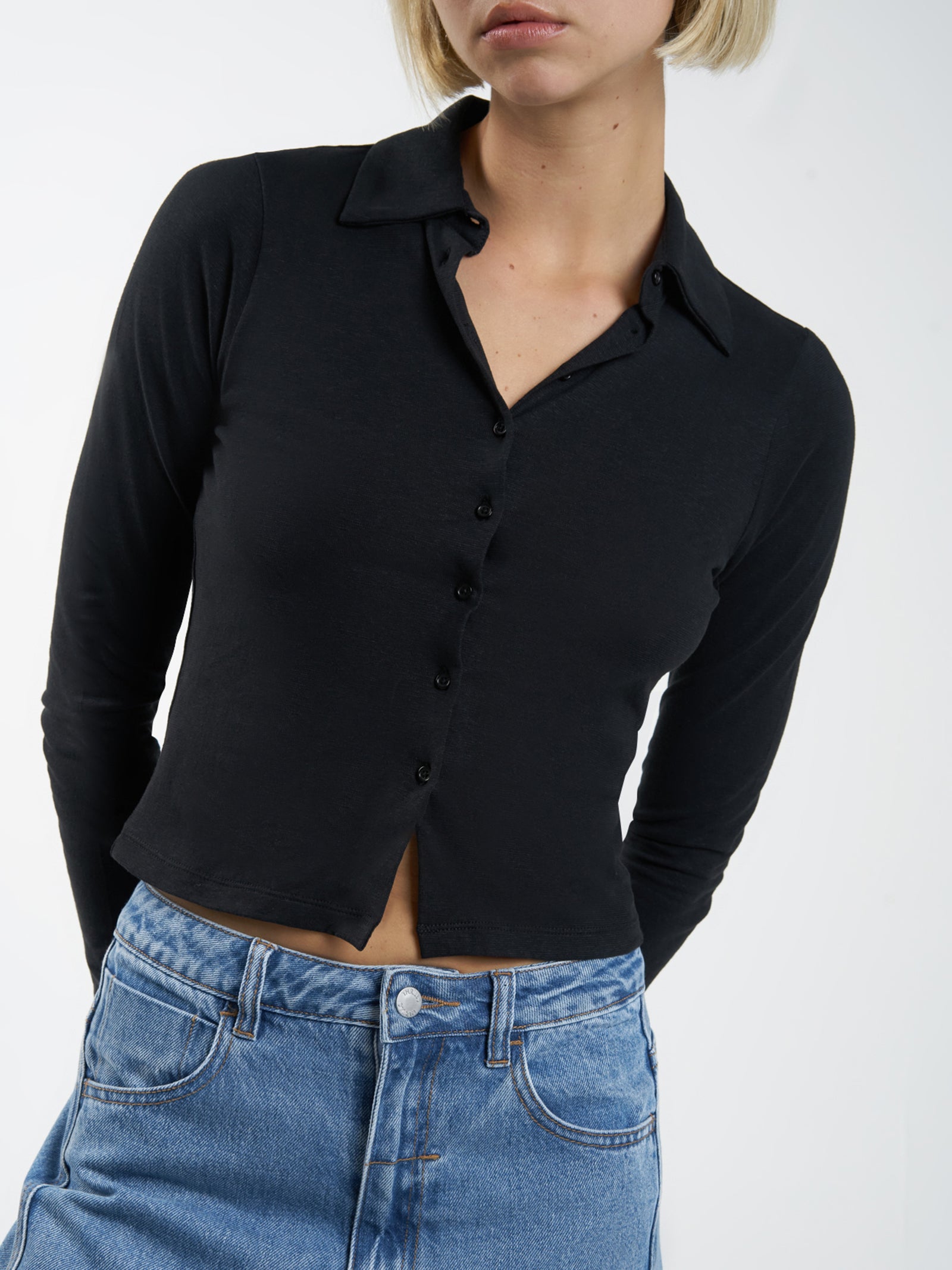 Hemp Collared Long Sleeve