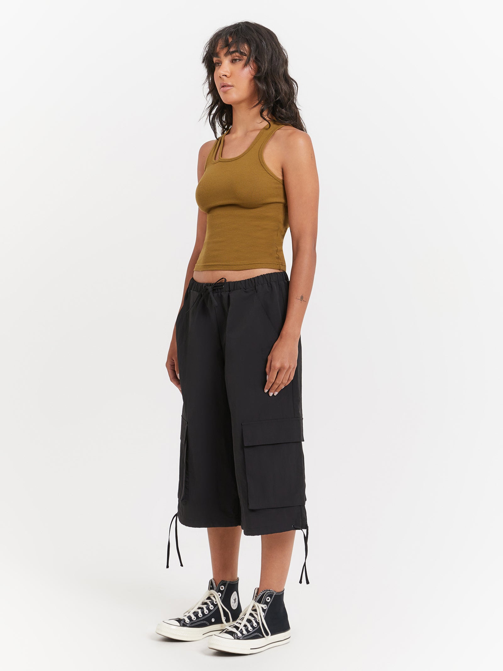 Hudson Parachute Long Shorts in Black