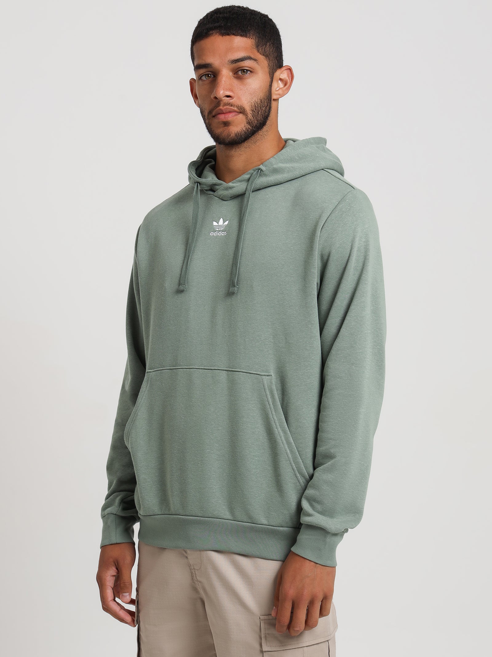 Essentials + Made With Hemp Hoodie in Silver Green