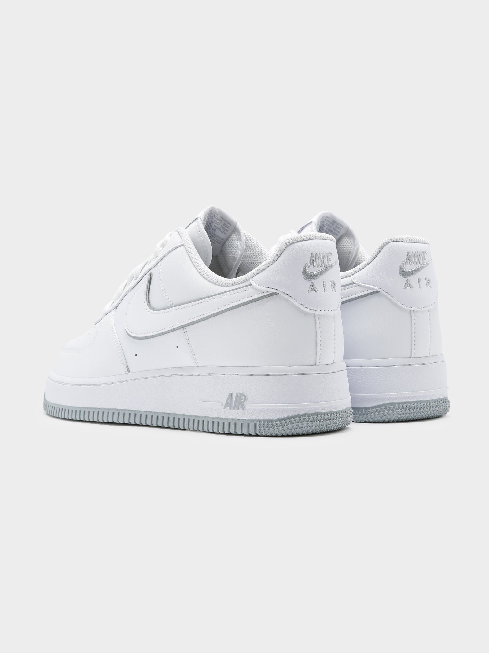 Mens Nike Air Force 1' Sneakers in White & Grey