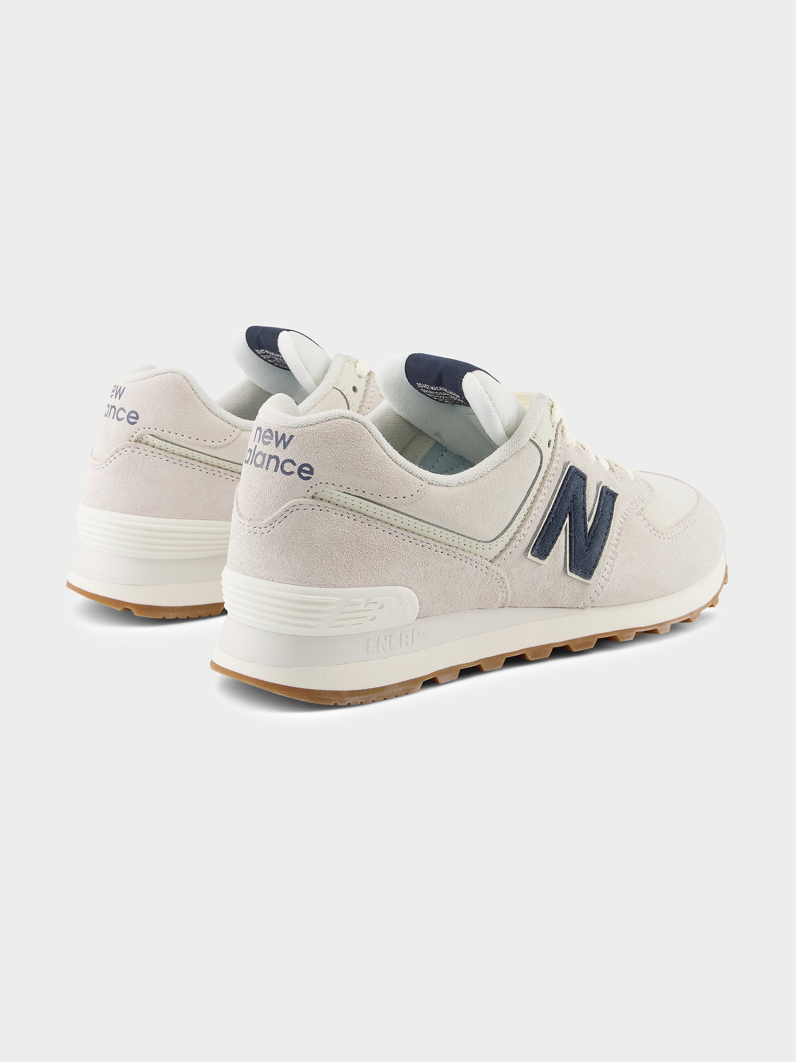 Unisex 574 Sneakers in White, Navy & Gum