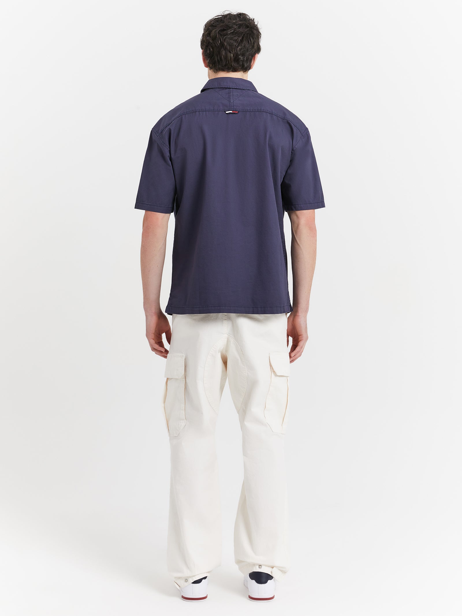 Classic Solid Short Sleeve Overshirt in Twilight Navy