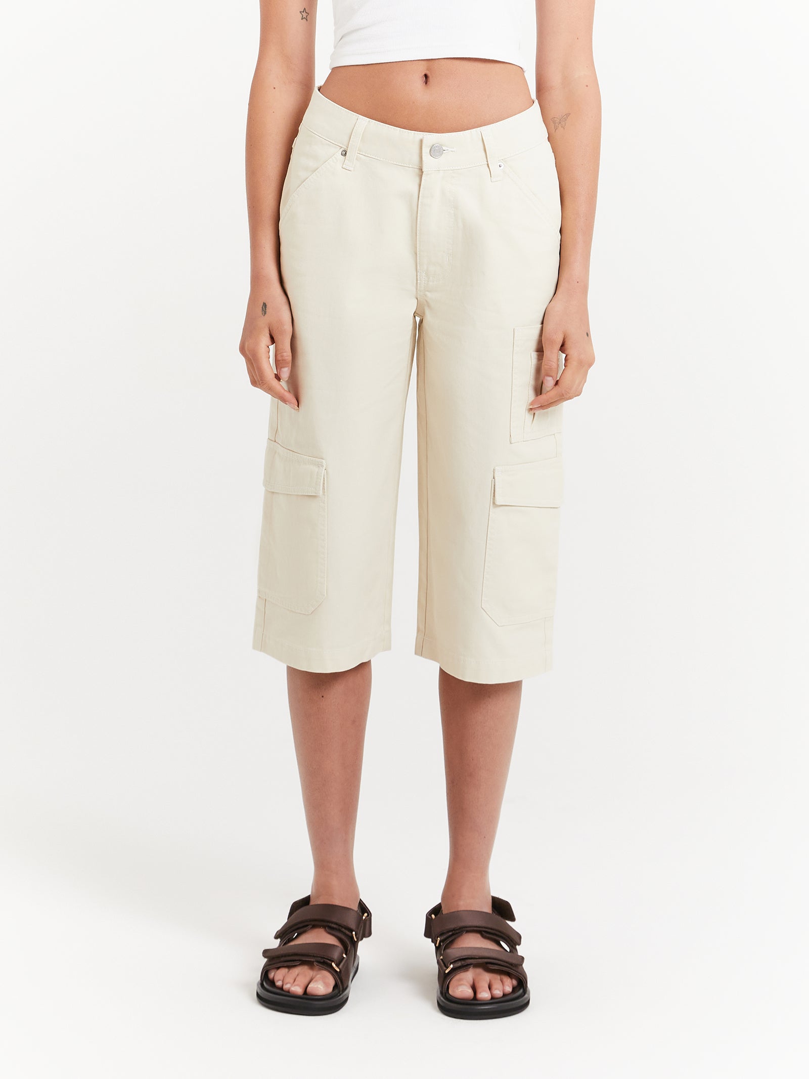 Celine Long Shorts in Alabaster