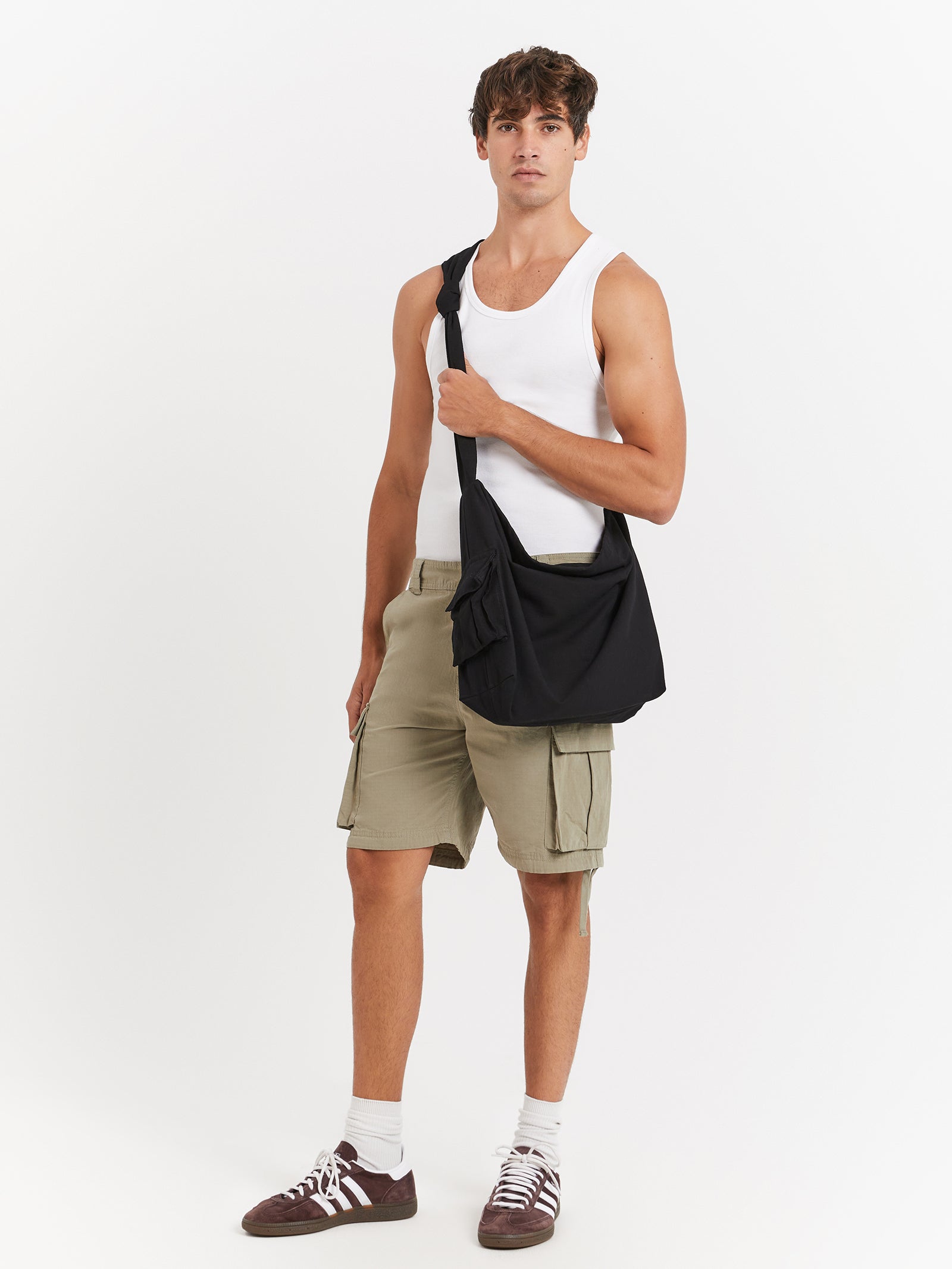 Wyatt Cargo Crossbody Bag in Black