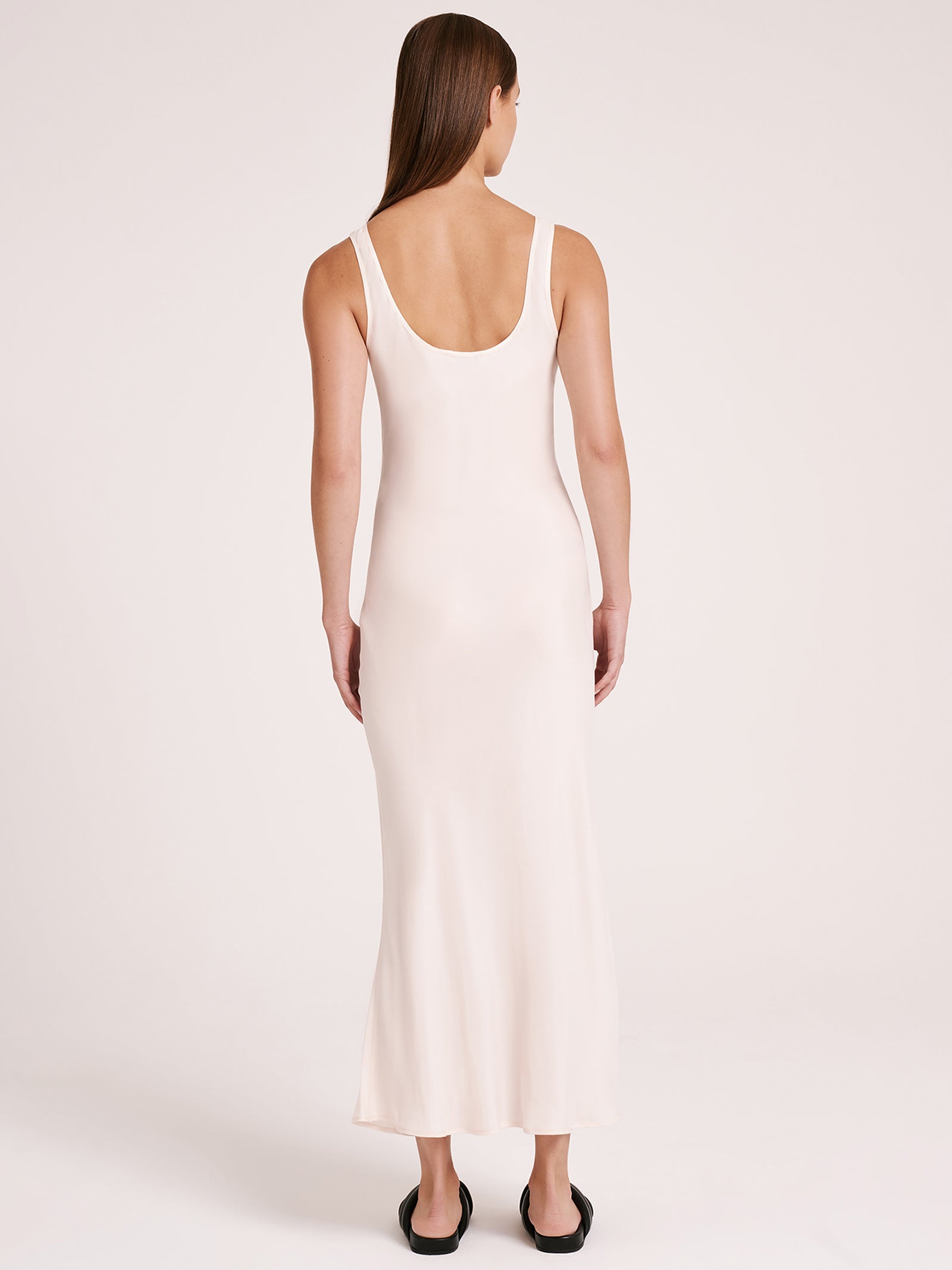 Cupro Slip Dress in Cloud White