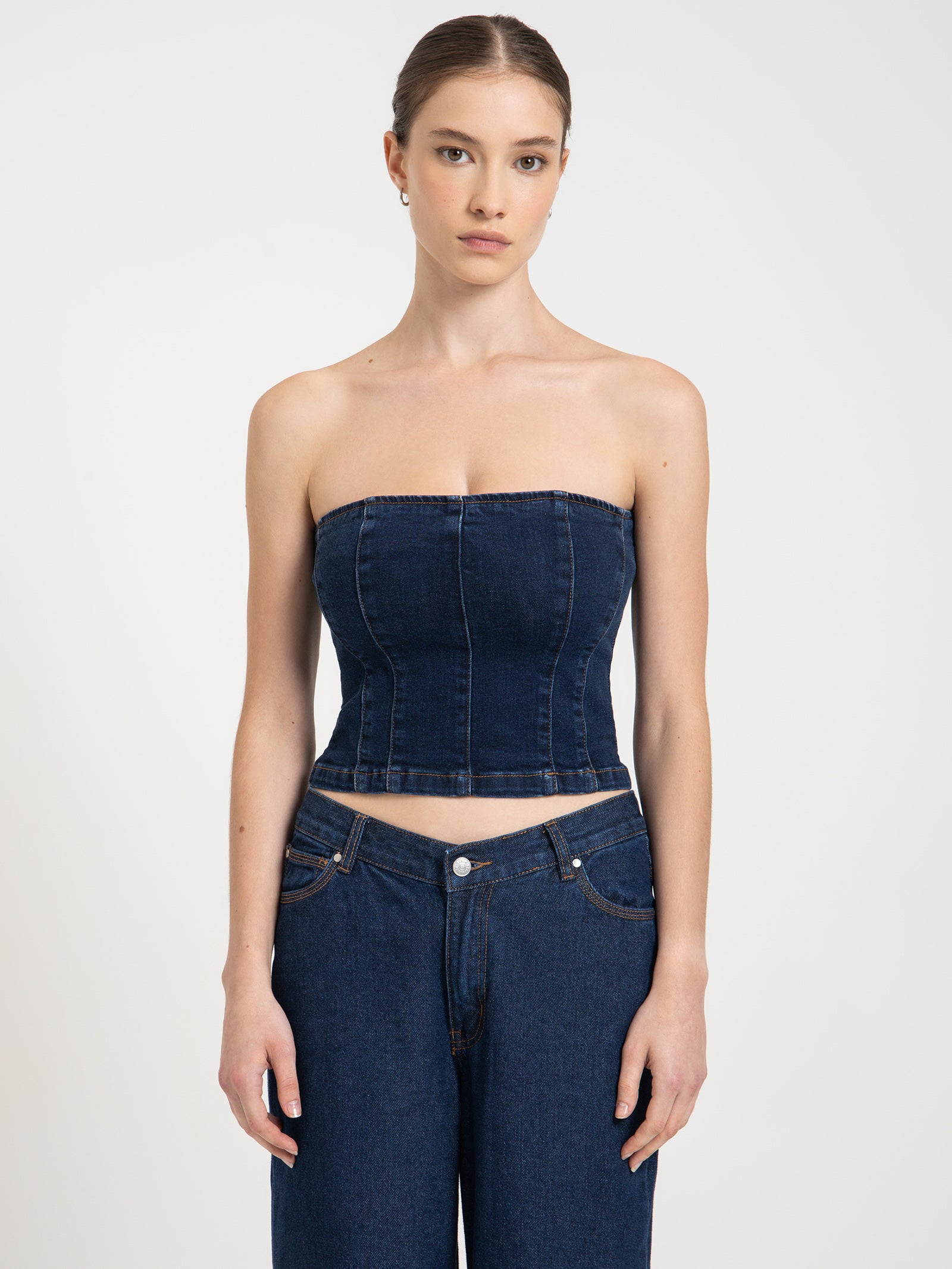 Jen Denim Bodice in Indigo Blue