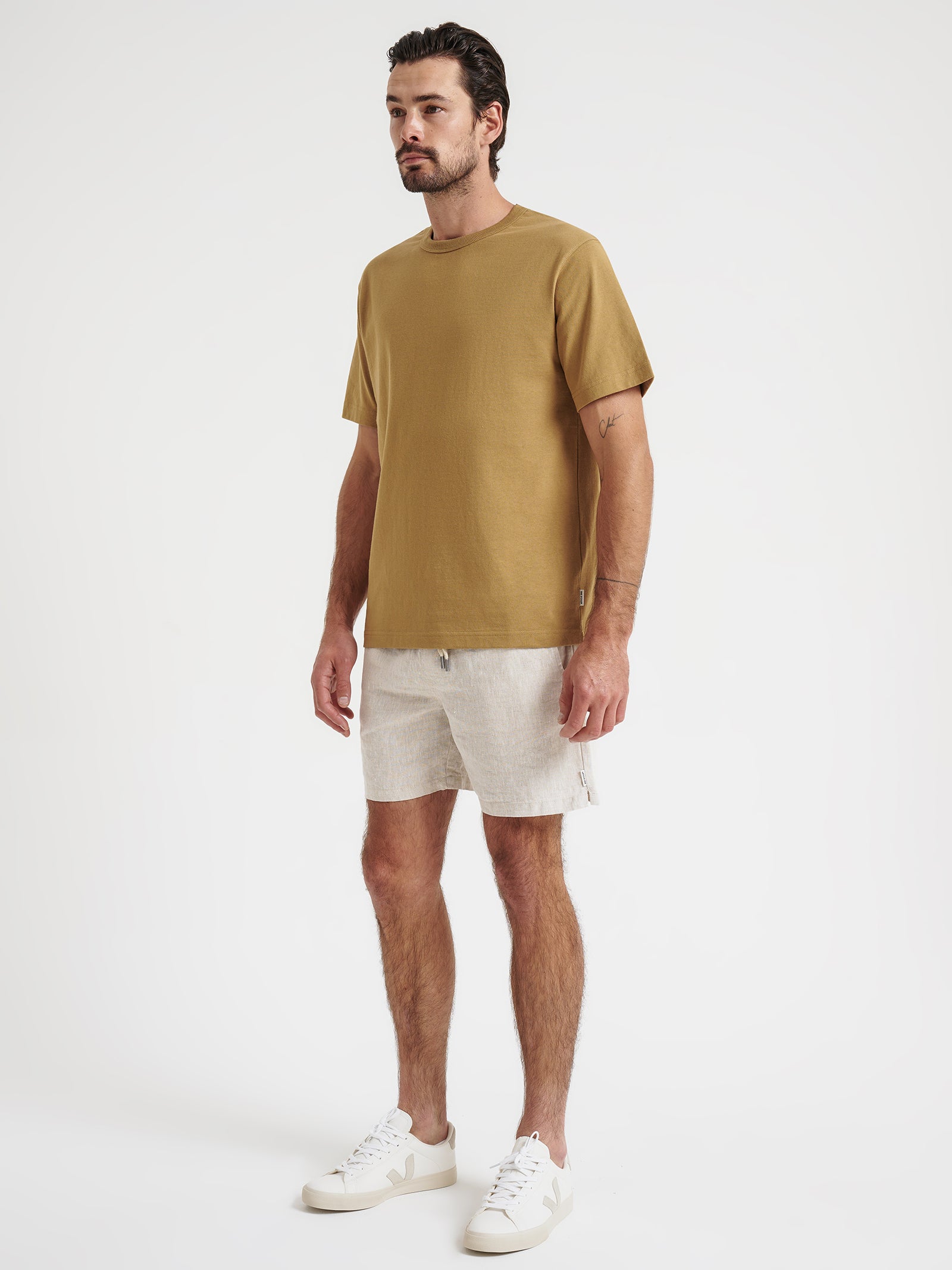 Heavyweight Crew T-Shirt in Flax