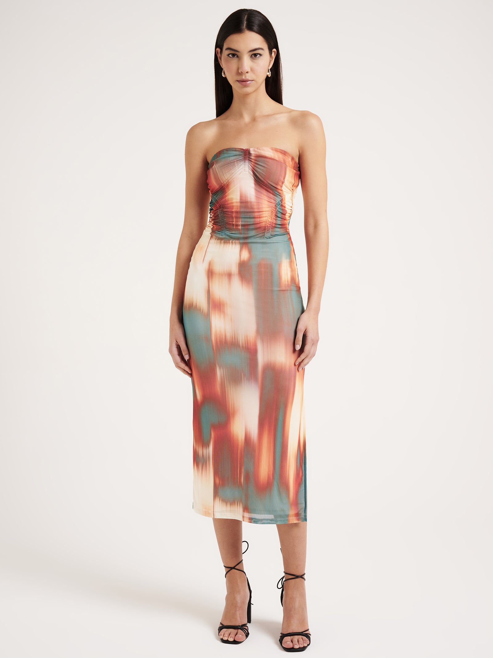 Senya Mesh Midi Dress in Blur