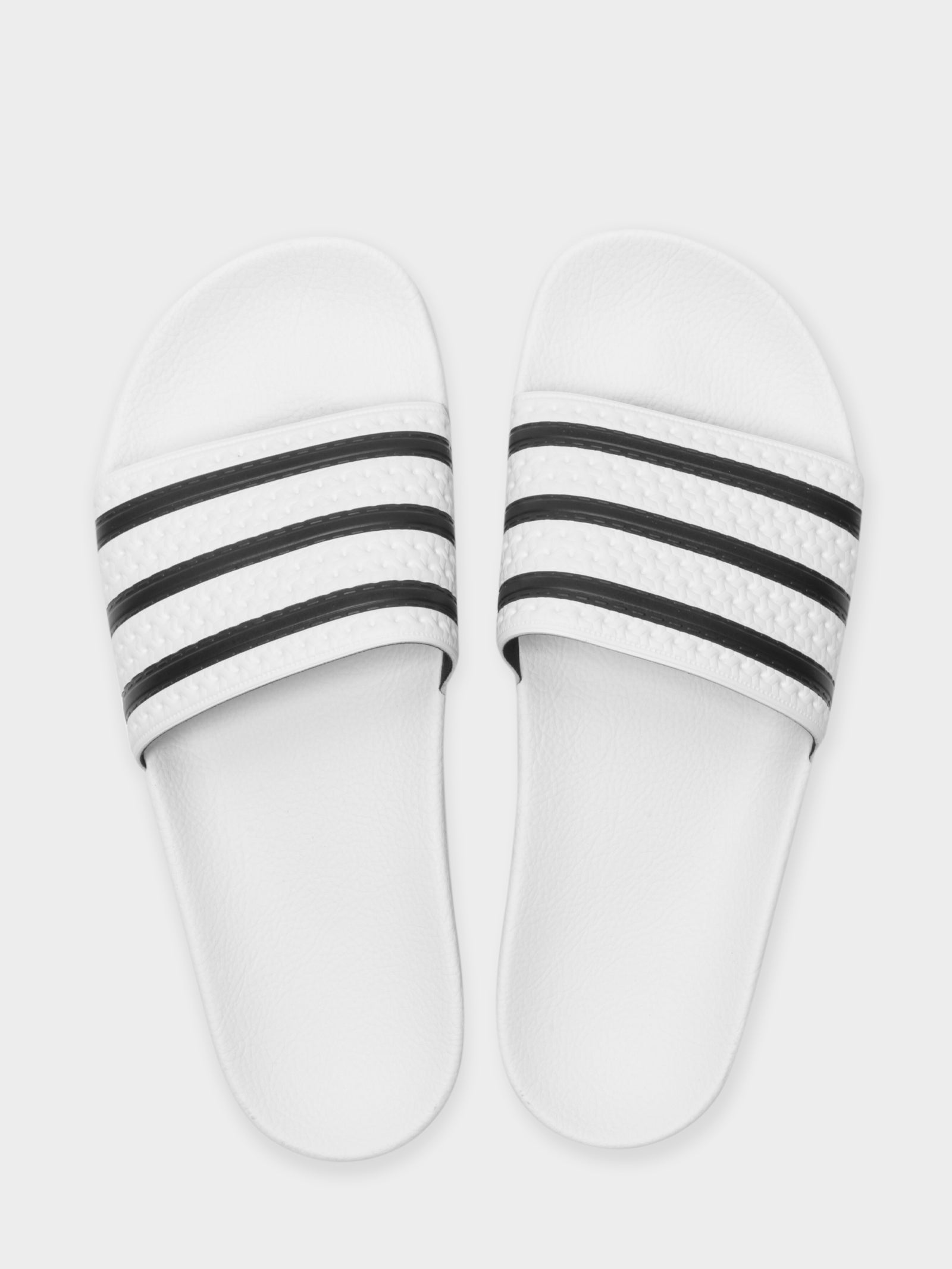 Unisex Adilette Slides in White & Black