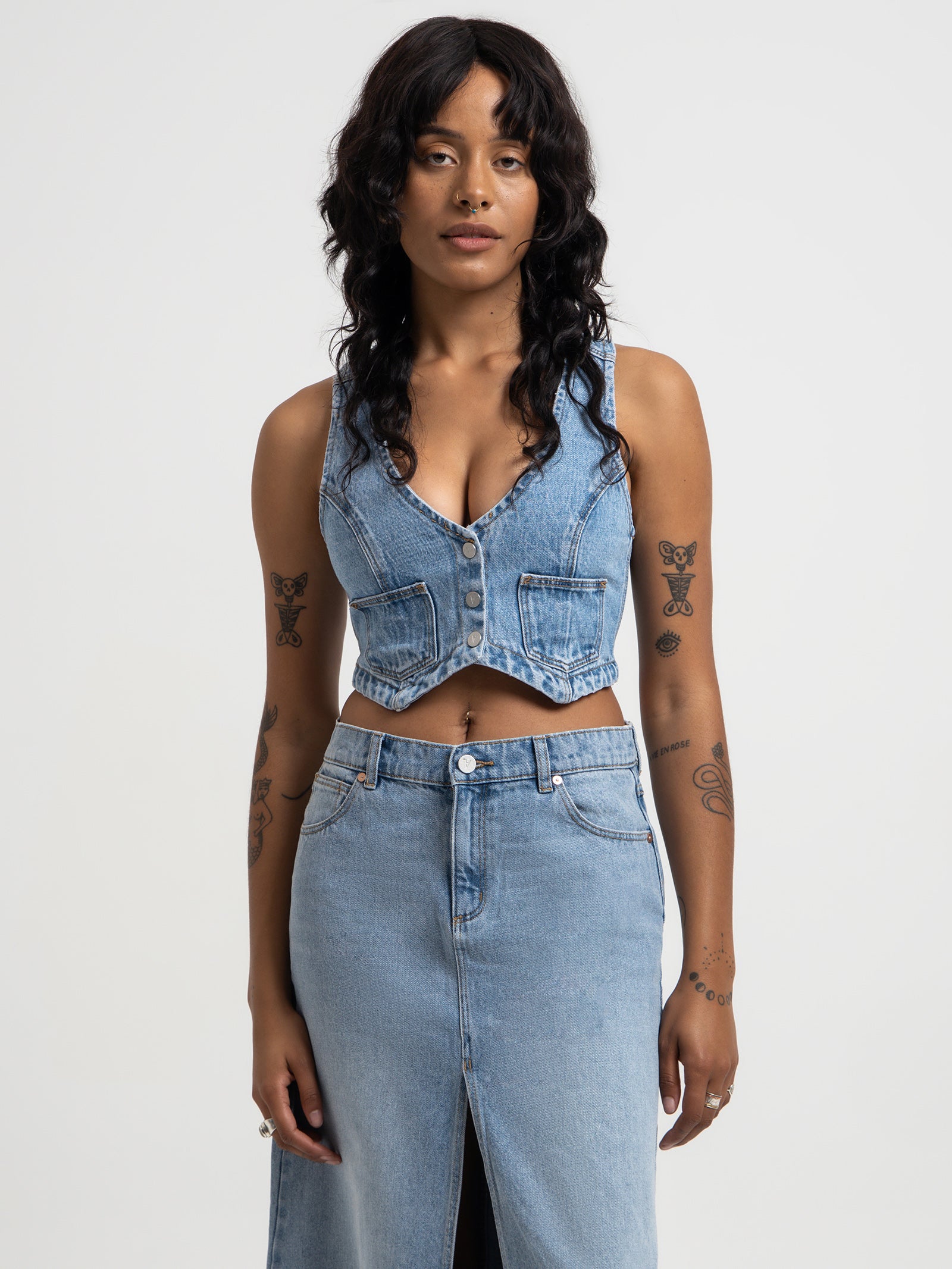 Denim Vest in Georgia Blue