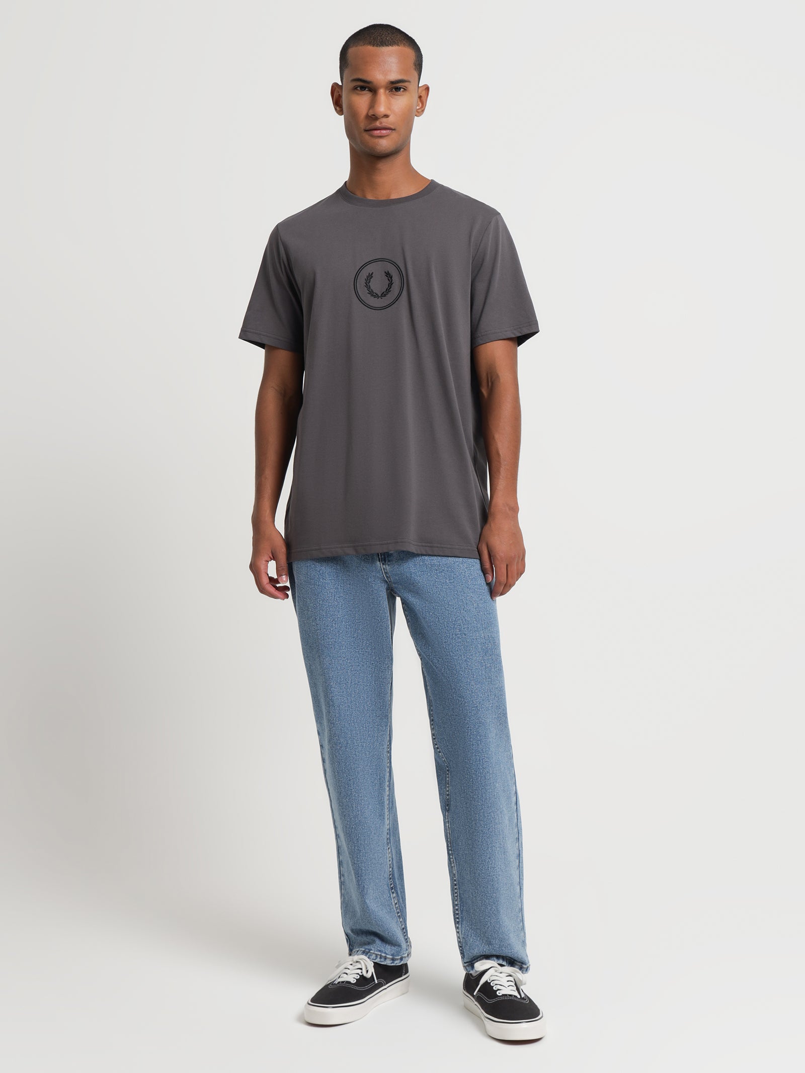 Circle Branding T-Shirt in Grey Gunmetal