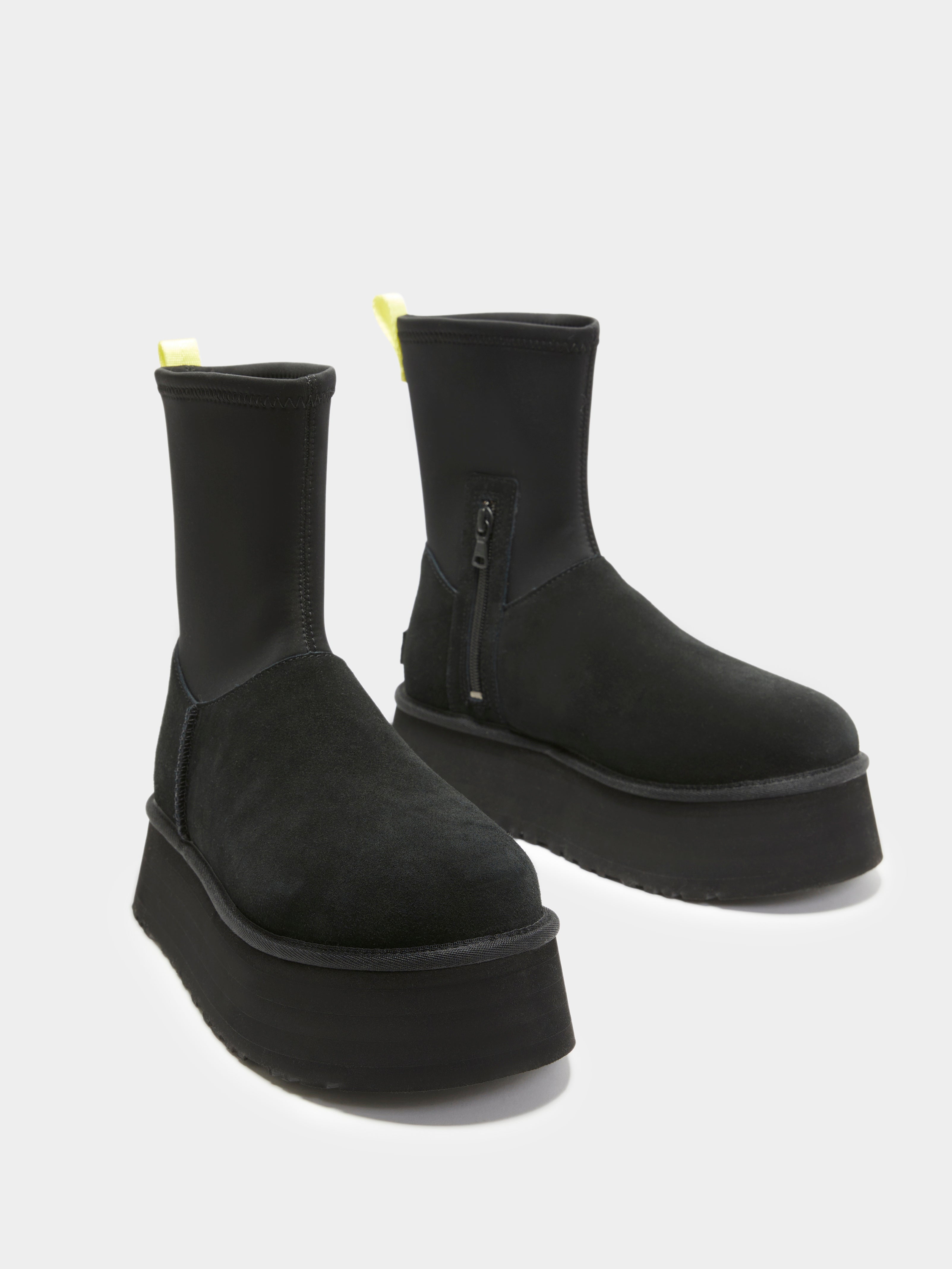 Womens Classic Dipper Sock Boots in Black