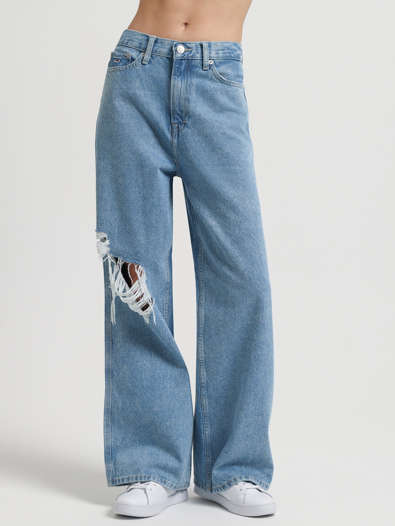 Claire High Rise Wide Leg Jeans in Denim Light