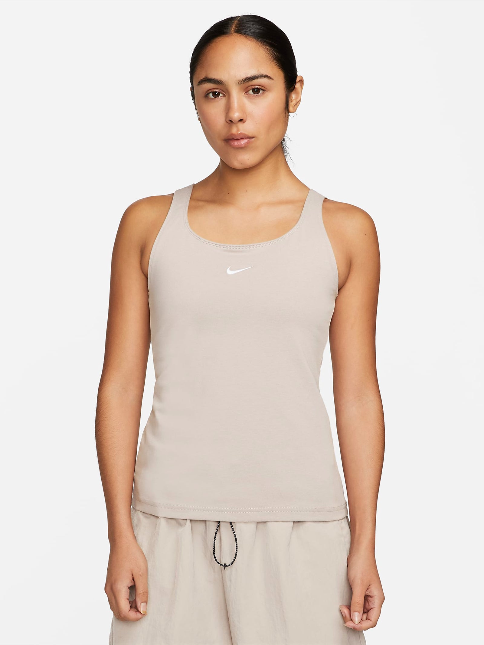 Sportswear Essential Cami Tank in Diffused Taupe & White