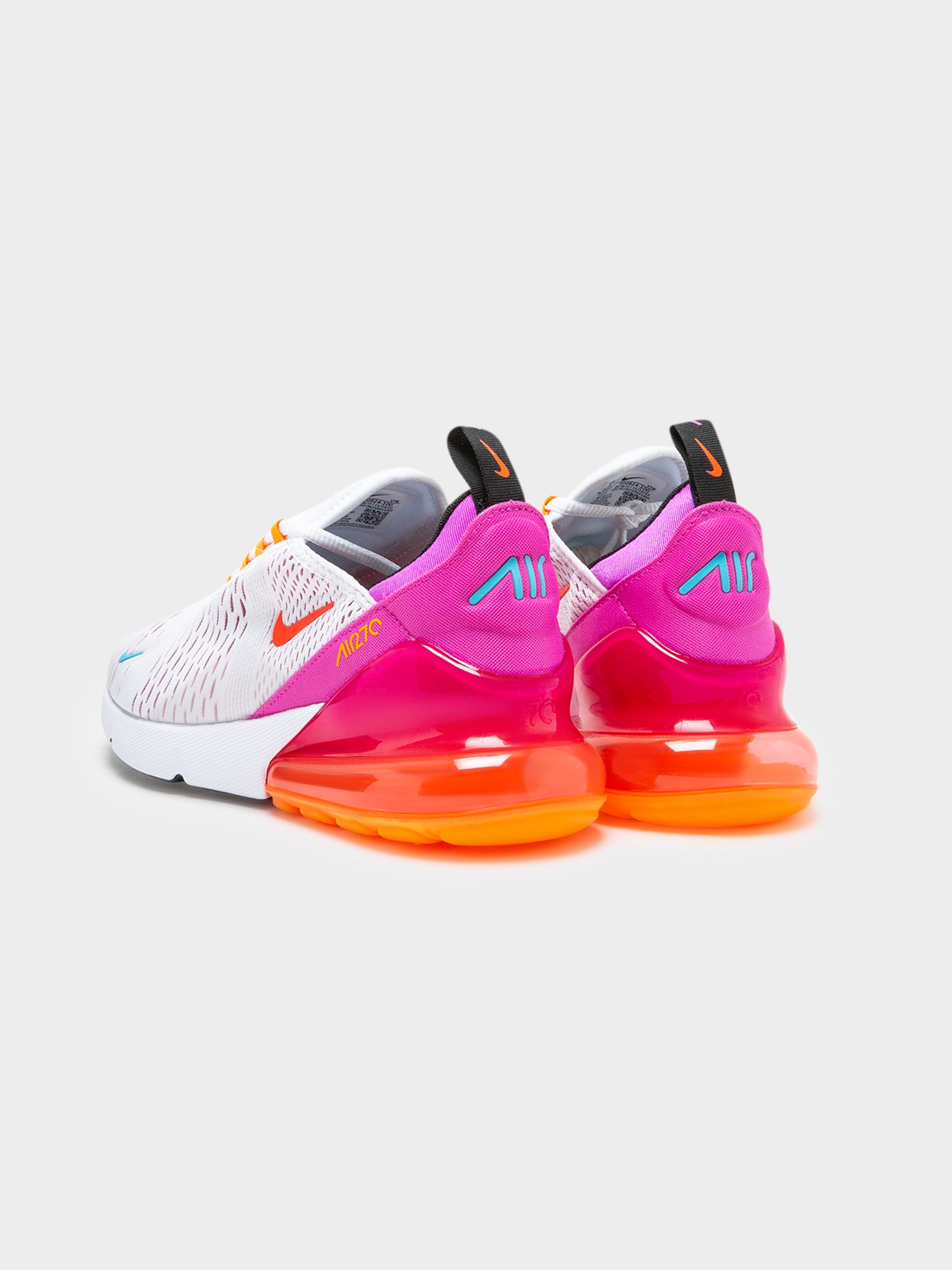 Womens Air Max 270 Sneakers in White & Pink