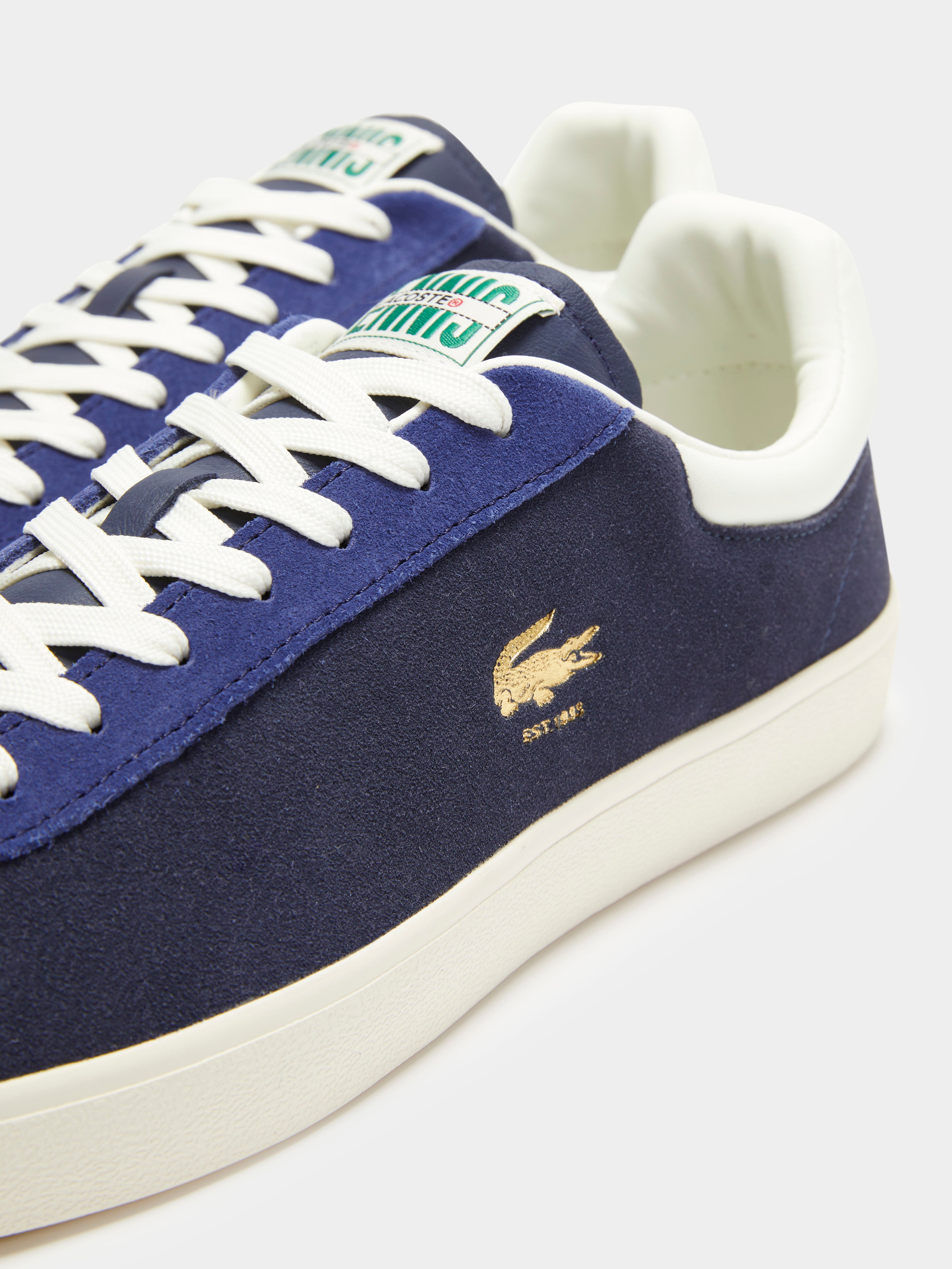 Mens Baseshot Premium Suede Sneakers in Navy & Off White