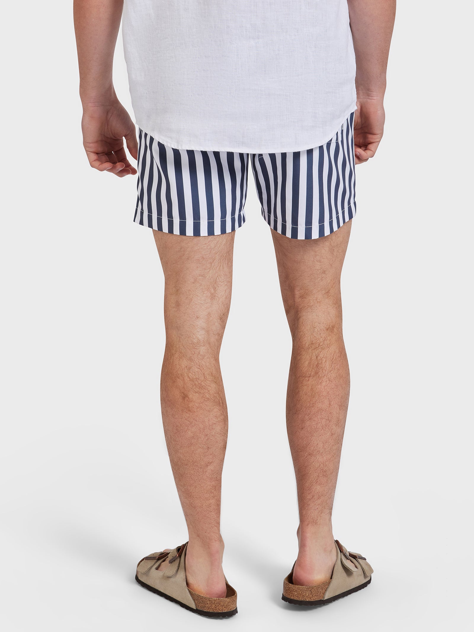 Teamster Stripe Board Shorts in Navy Stripe