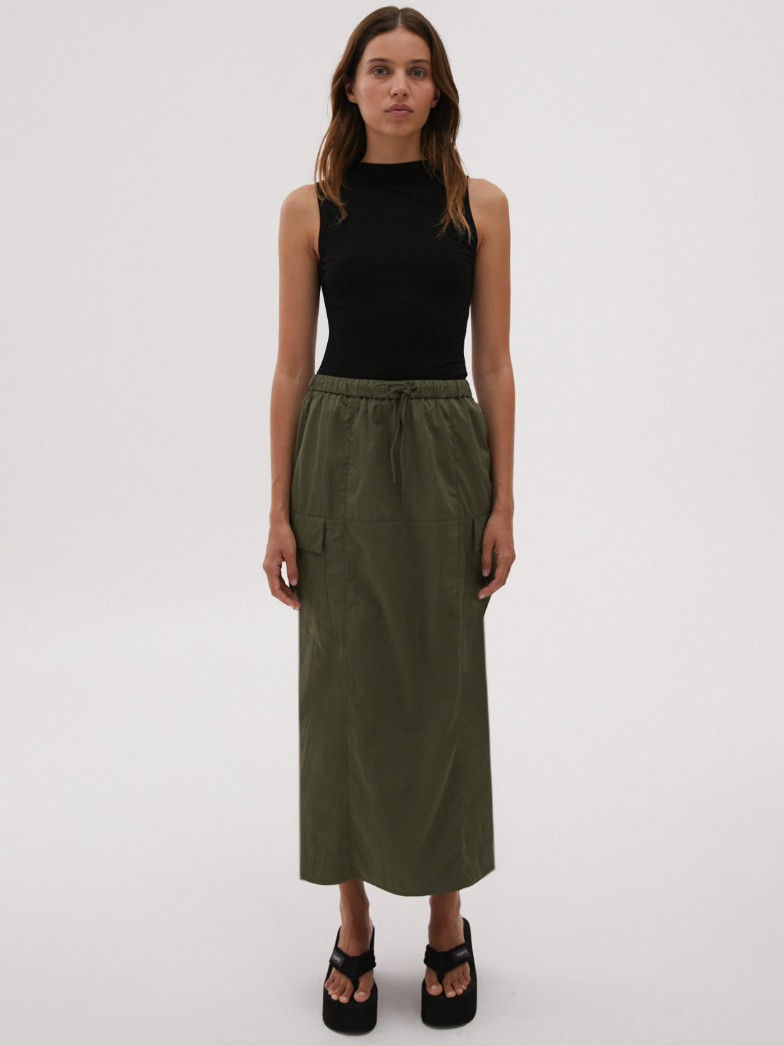 Jalen Midi Skirt in Green