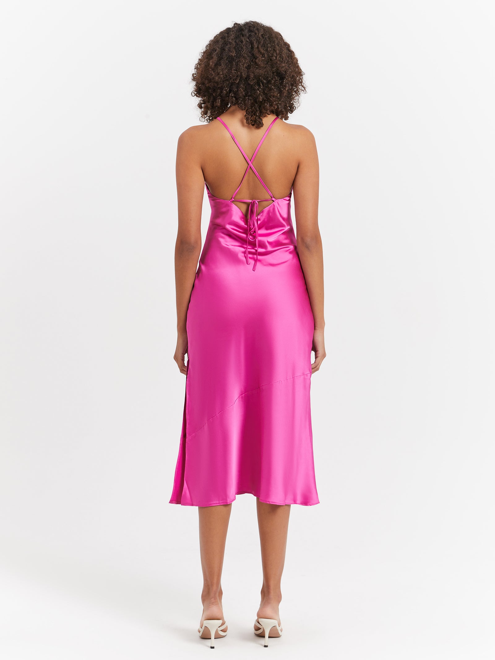 Makala Tie Back Midi Dress in Hibiscus