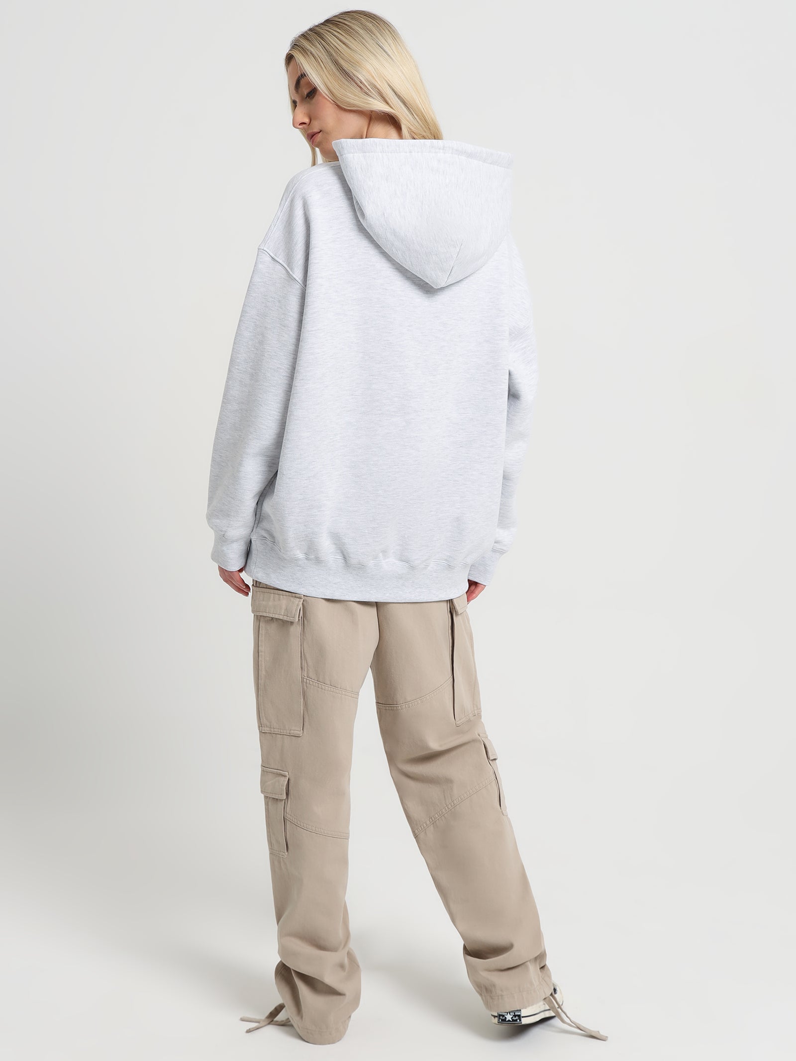 Stussy Sport Oversized Hooded Sweat in Snow Marle