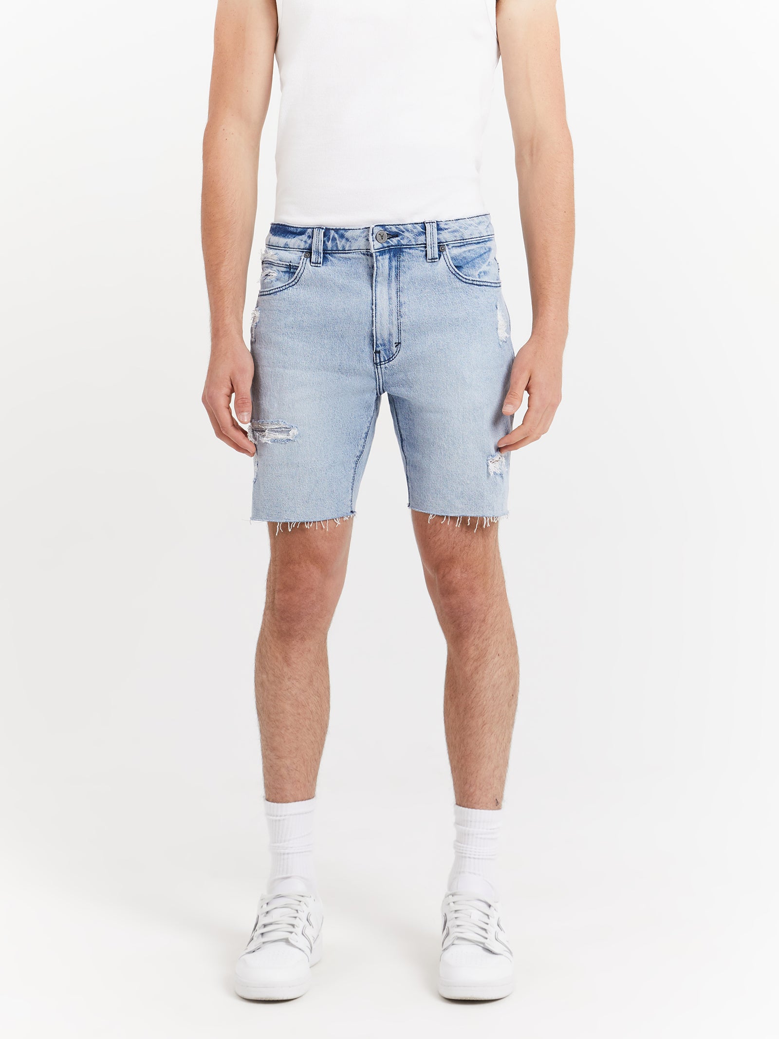 A Dropped Skinny Shorts in Stone Punk