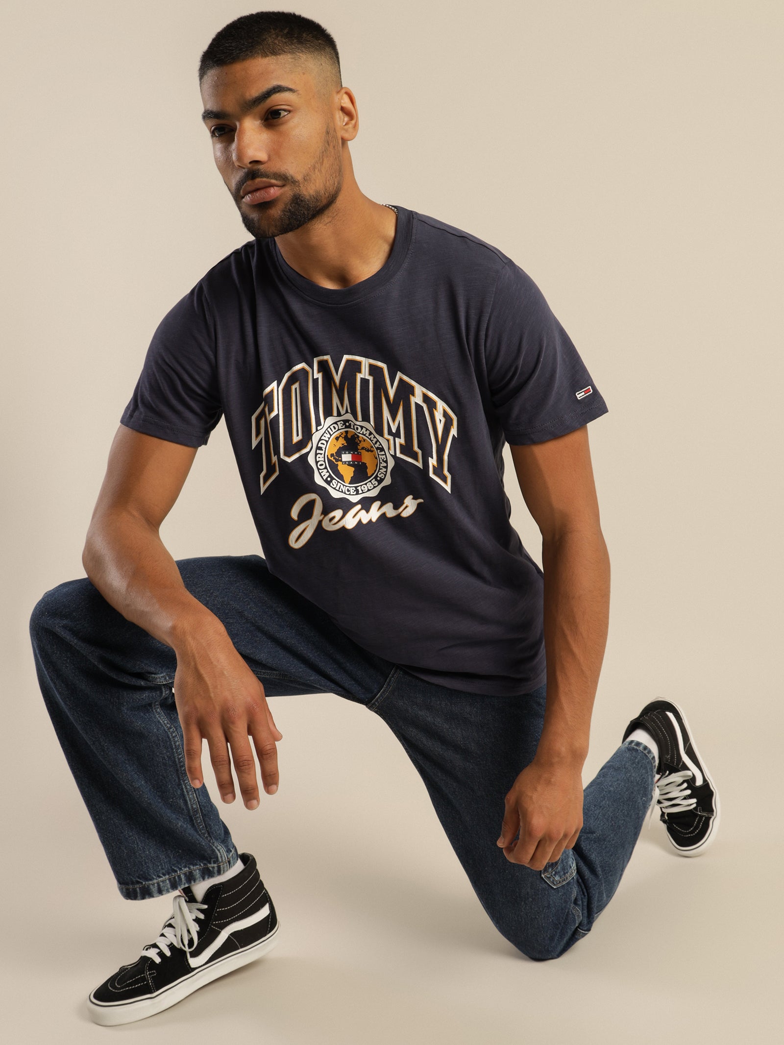 Bold College Graphic T-Shirt in Twilight Navy