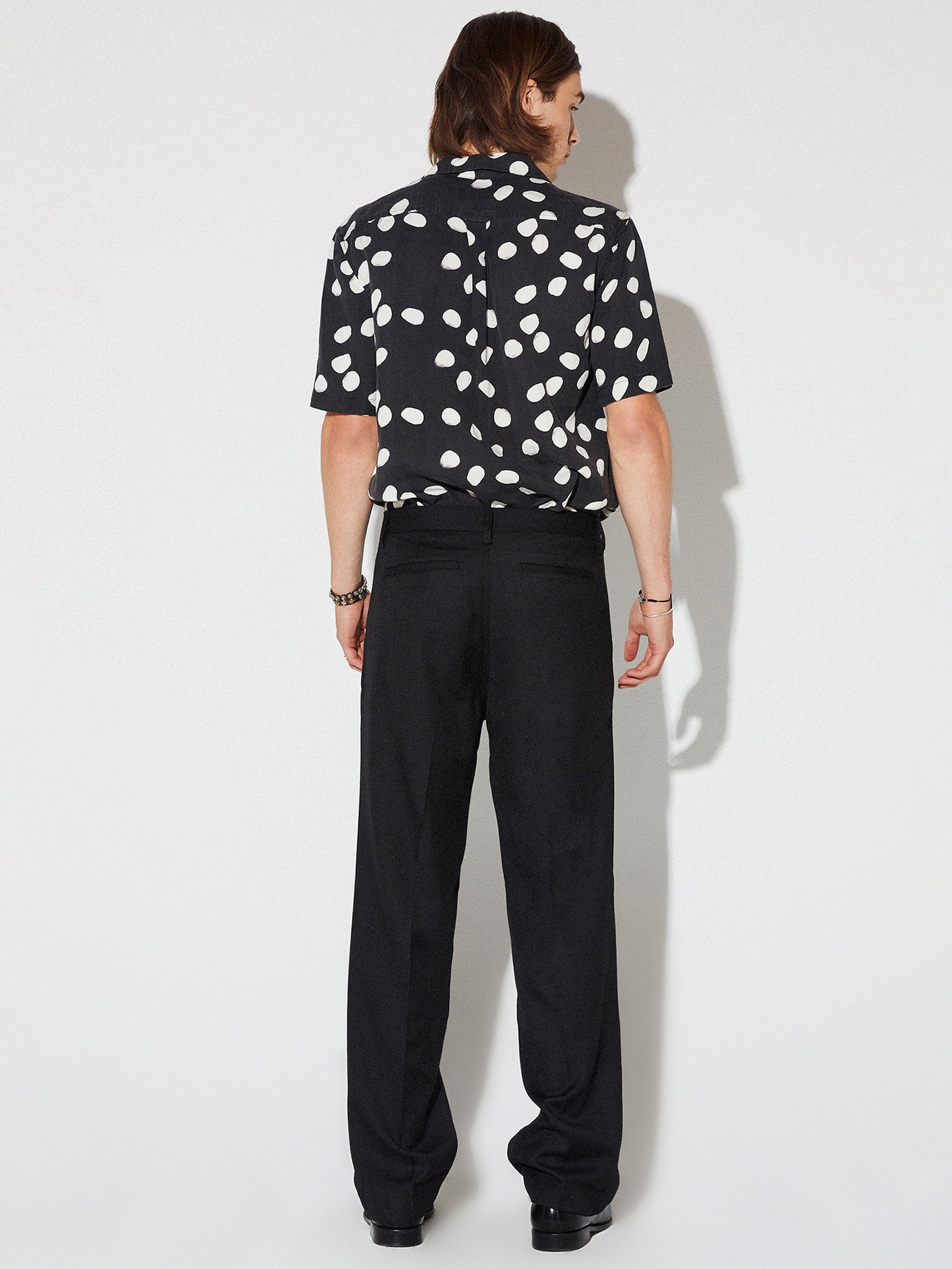 Curtis Short Sleeve Dot Shirt in Black