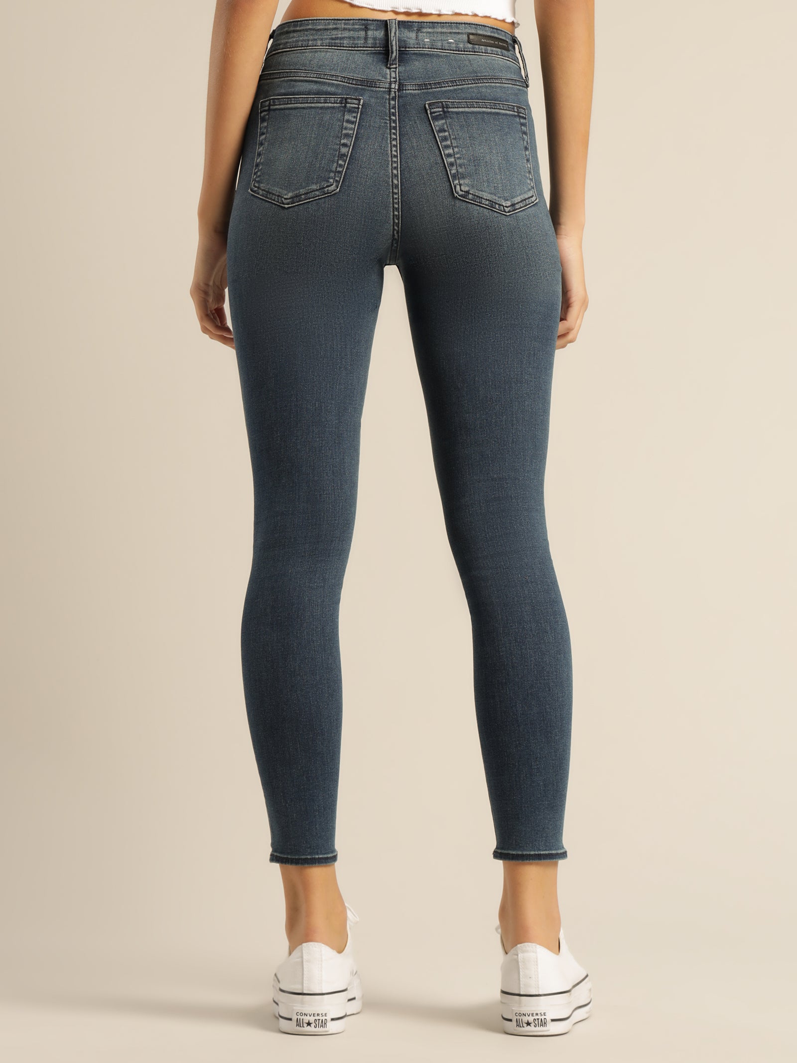 Lisa High-Rise Skinny Ankle-Hugger Jeans in Deep Storm Denim