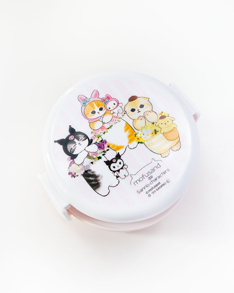 Mofusand X Sanrio Characters 2 Tier Round Lunch Box