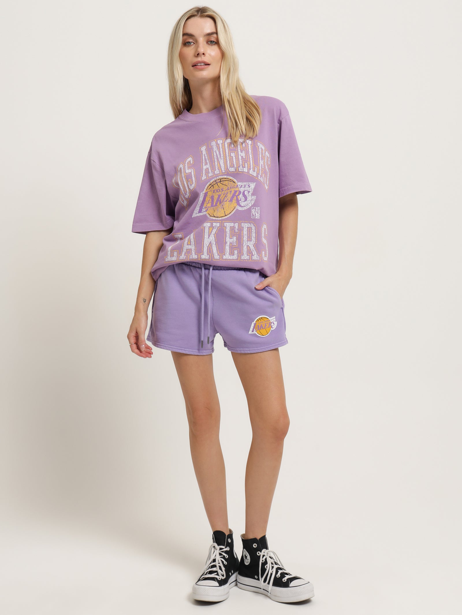 Courtney Lakers Shorts in Faded Purple