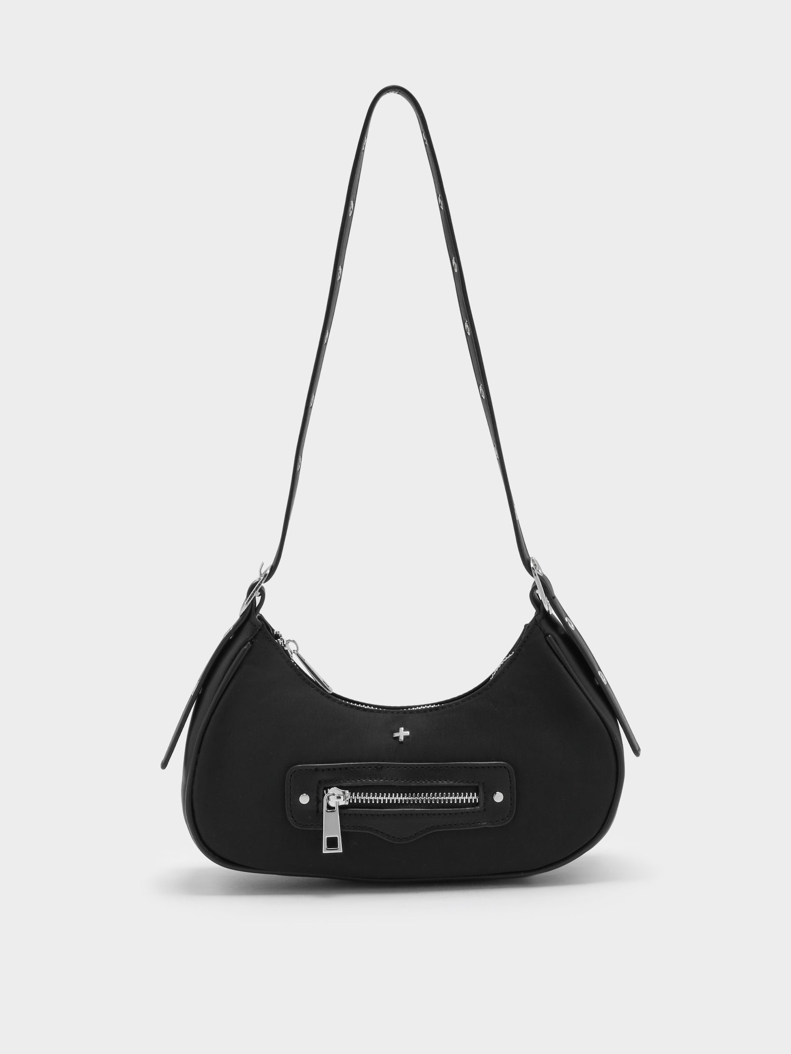 Em Davies Moto Searle Nylon Handbag in Black & Silver