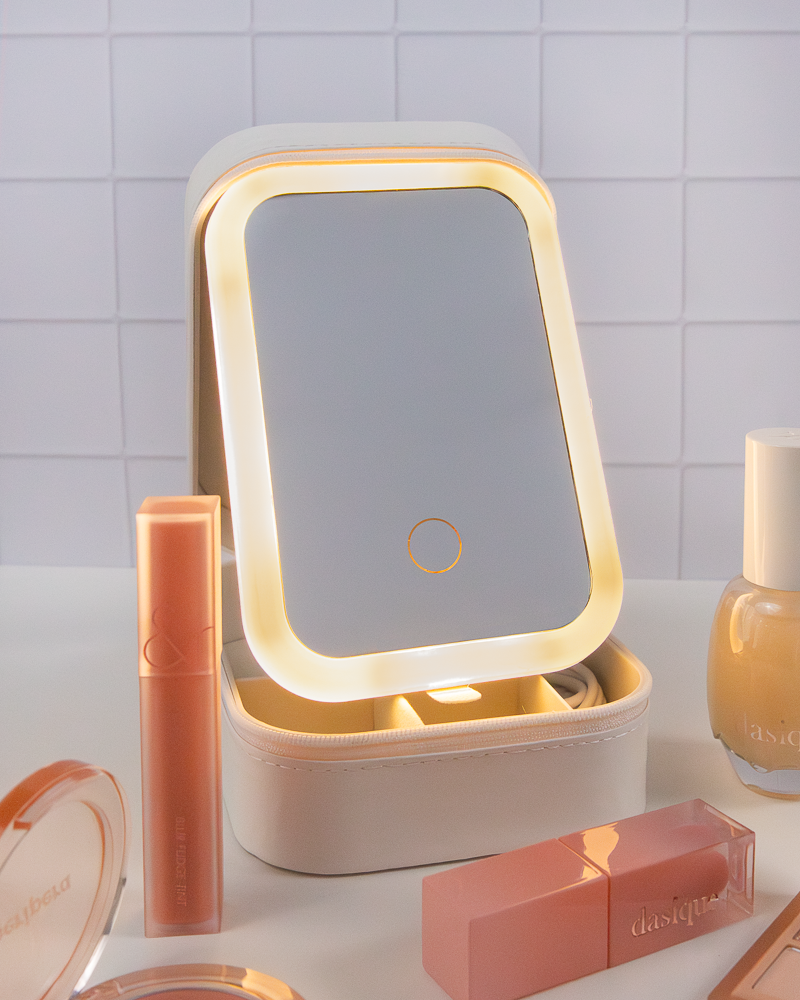 LED Mirror Makeup Foldable Box