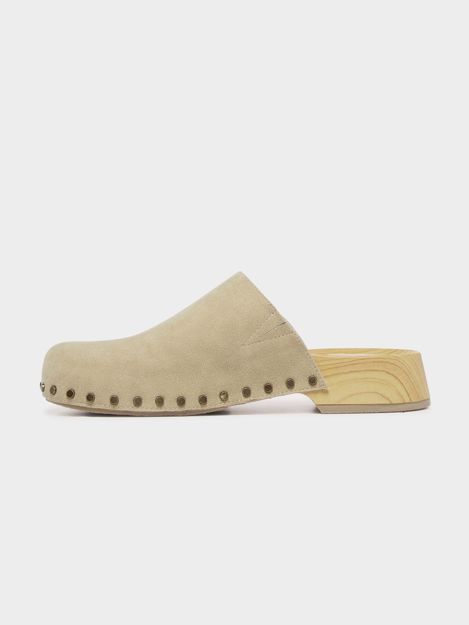 Womens Rhiannon Clogs in Taupe Suede