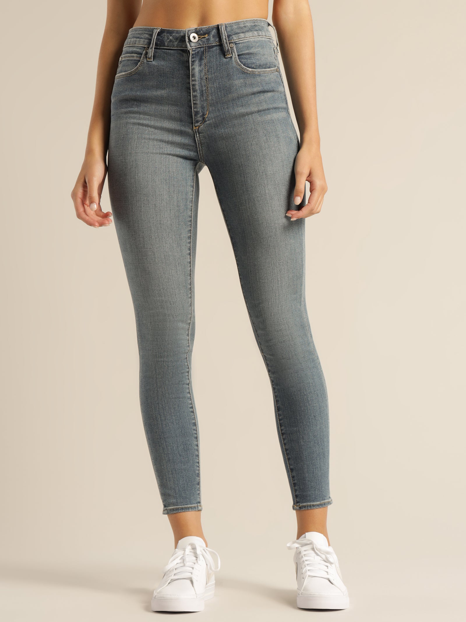 High Rise Lisa Ankle Hug Jeans in Aloha Blue Denim