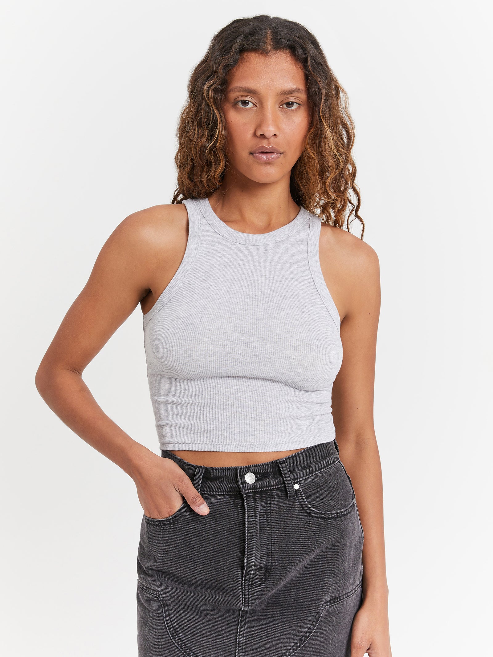 Daisy Tank Top in Grey Marl