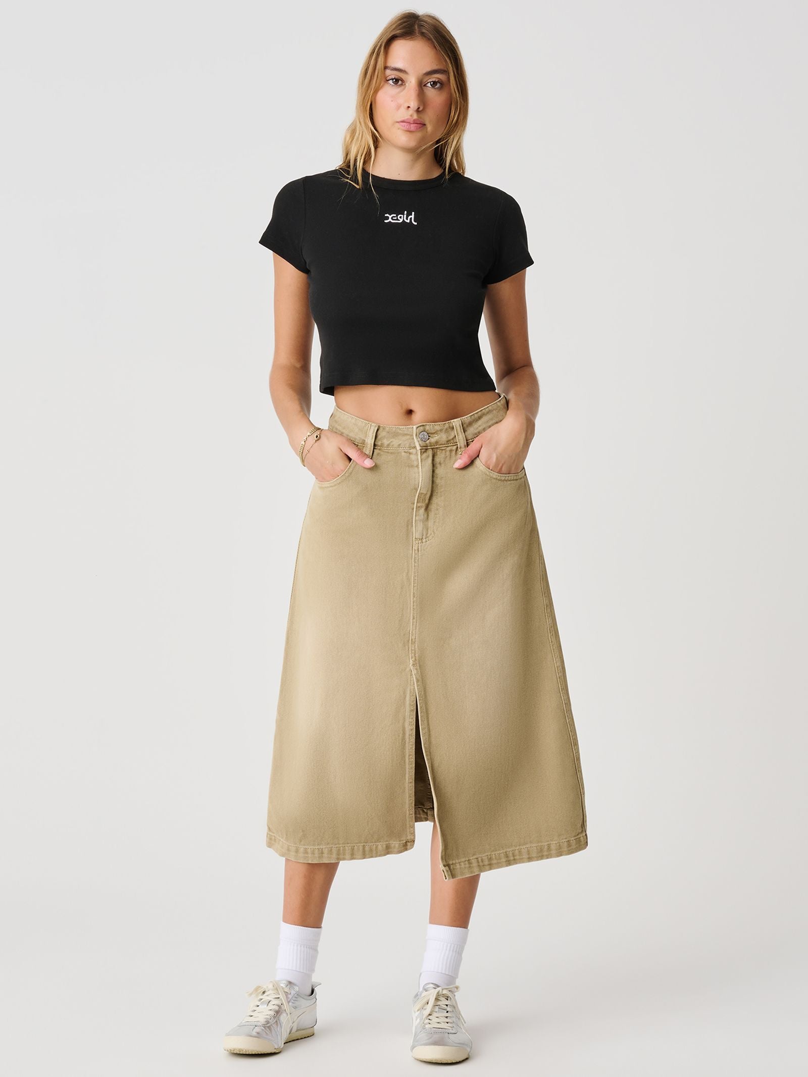 Gordon Midi Skirt - Taupe