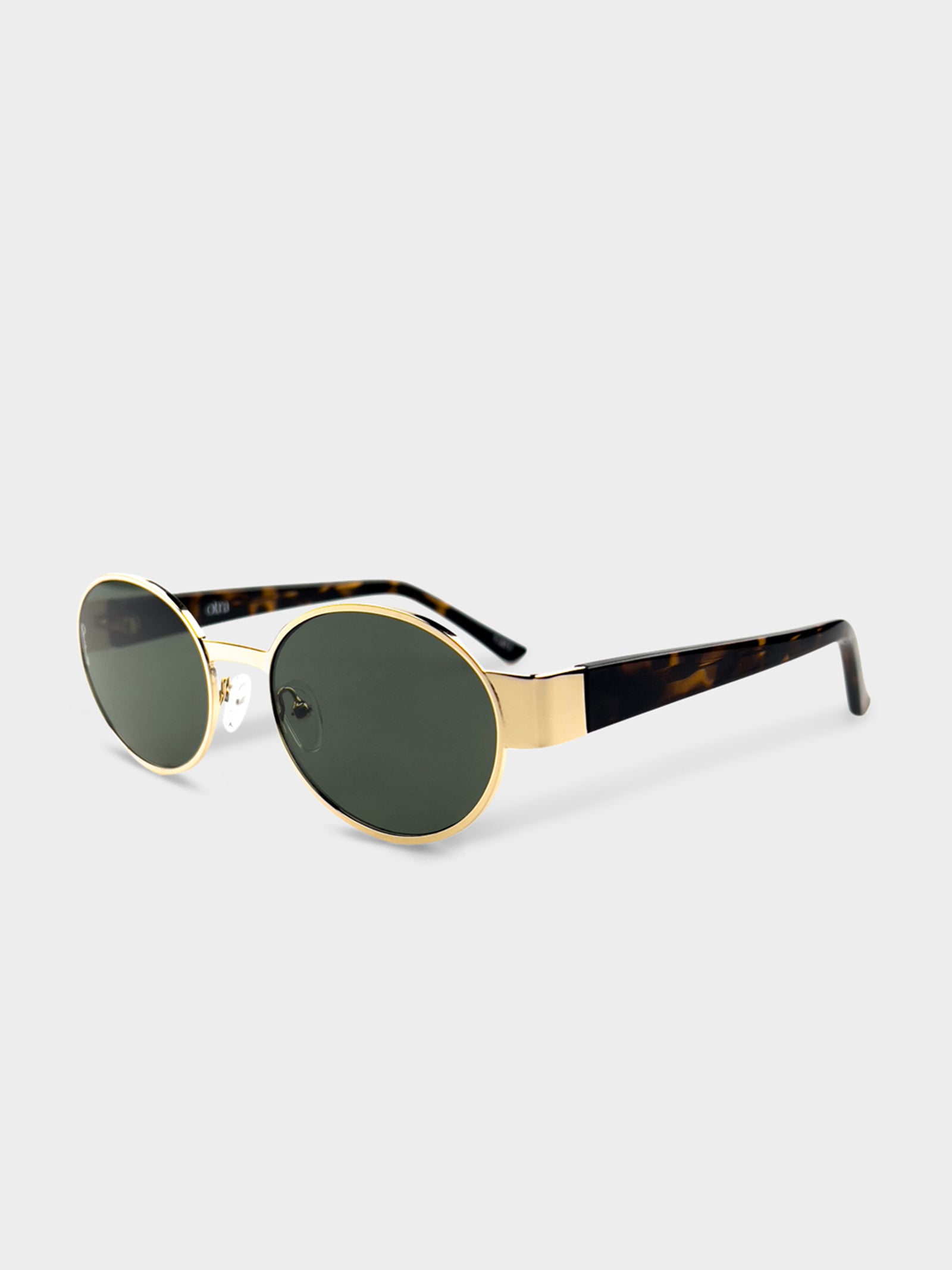 Echo Sunglasses in Gold Tort & Green