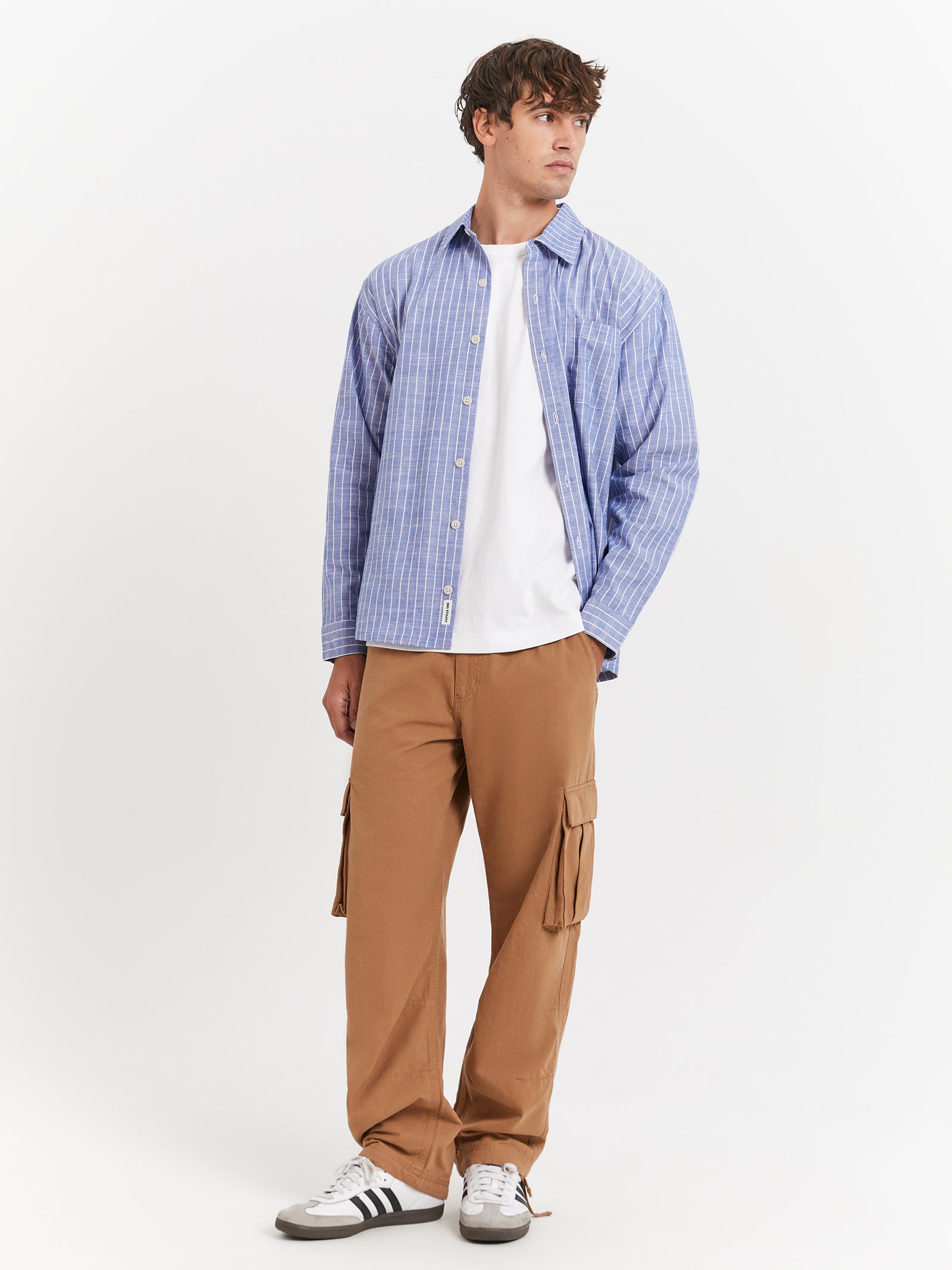 Lewis Overshirt in Navy Stripe