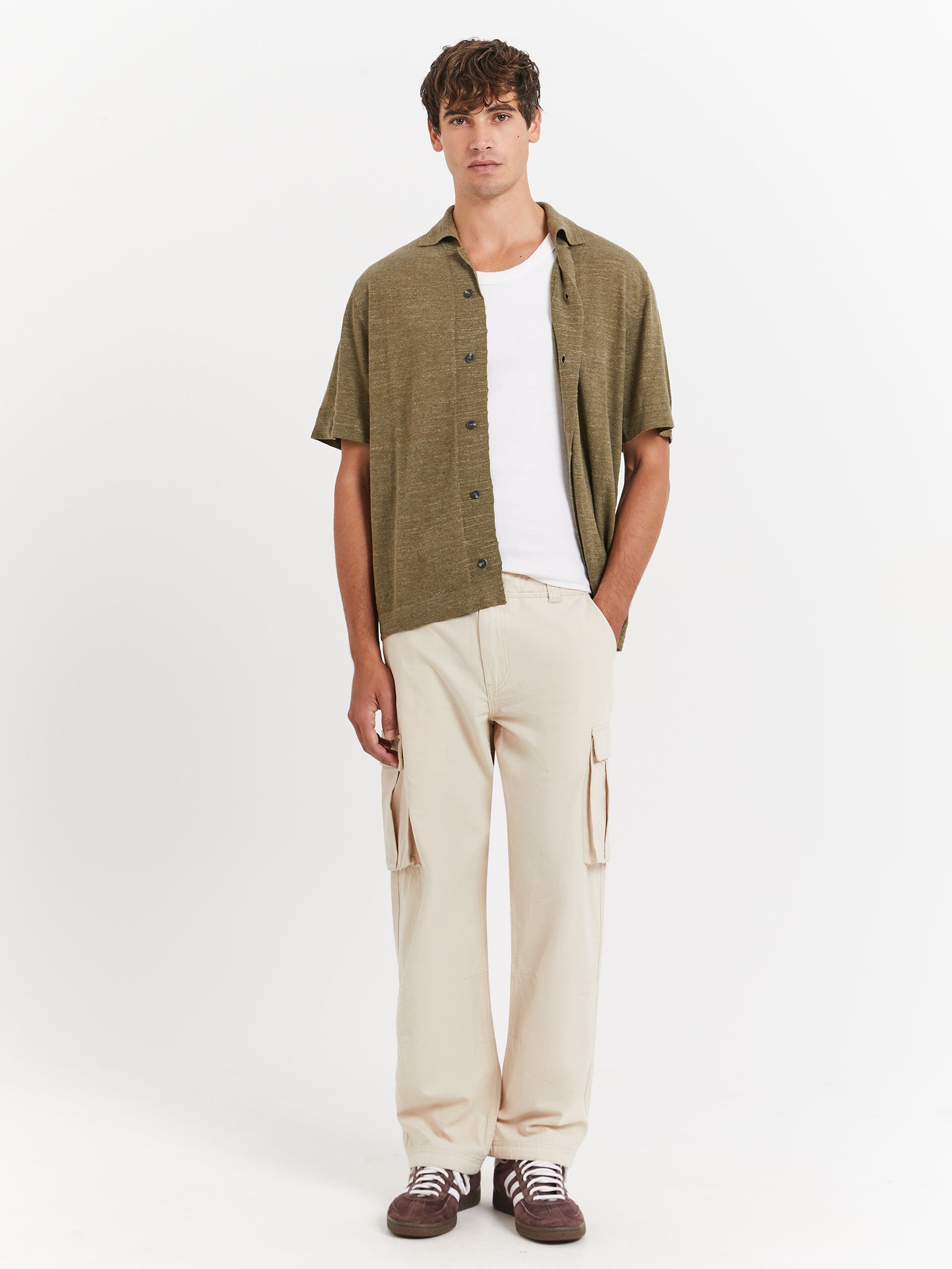 Ennis Knit Shirt in Basil Green