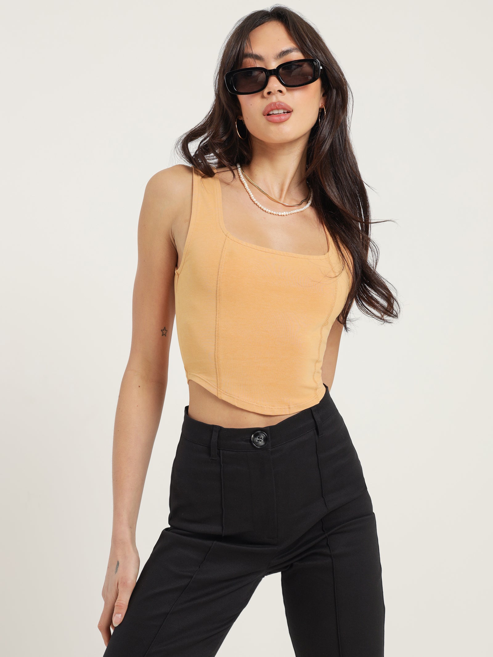 Faith Square Neck Top in Mandarin