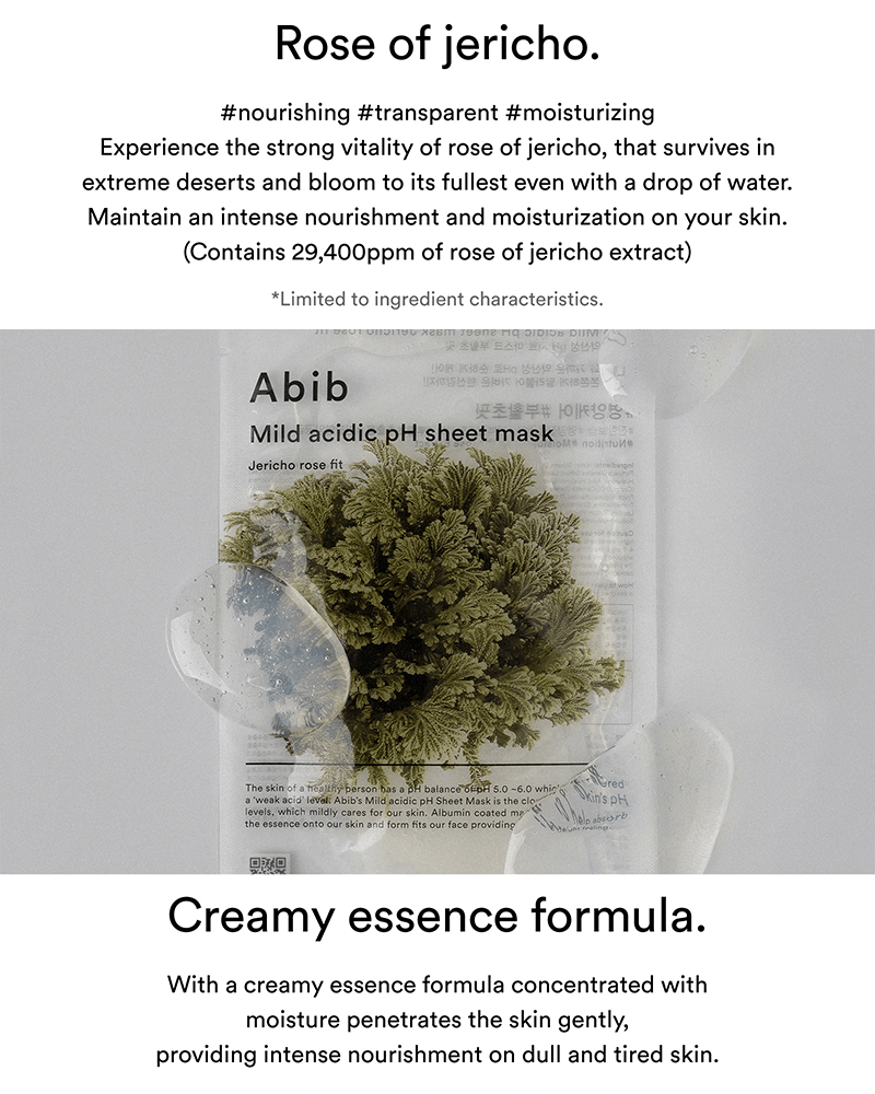 Abib Mild Acidic pH Sheet Mask #Jericho Rose Fit