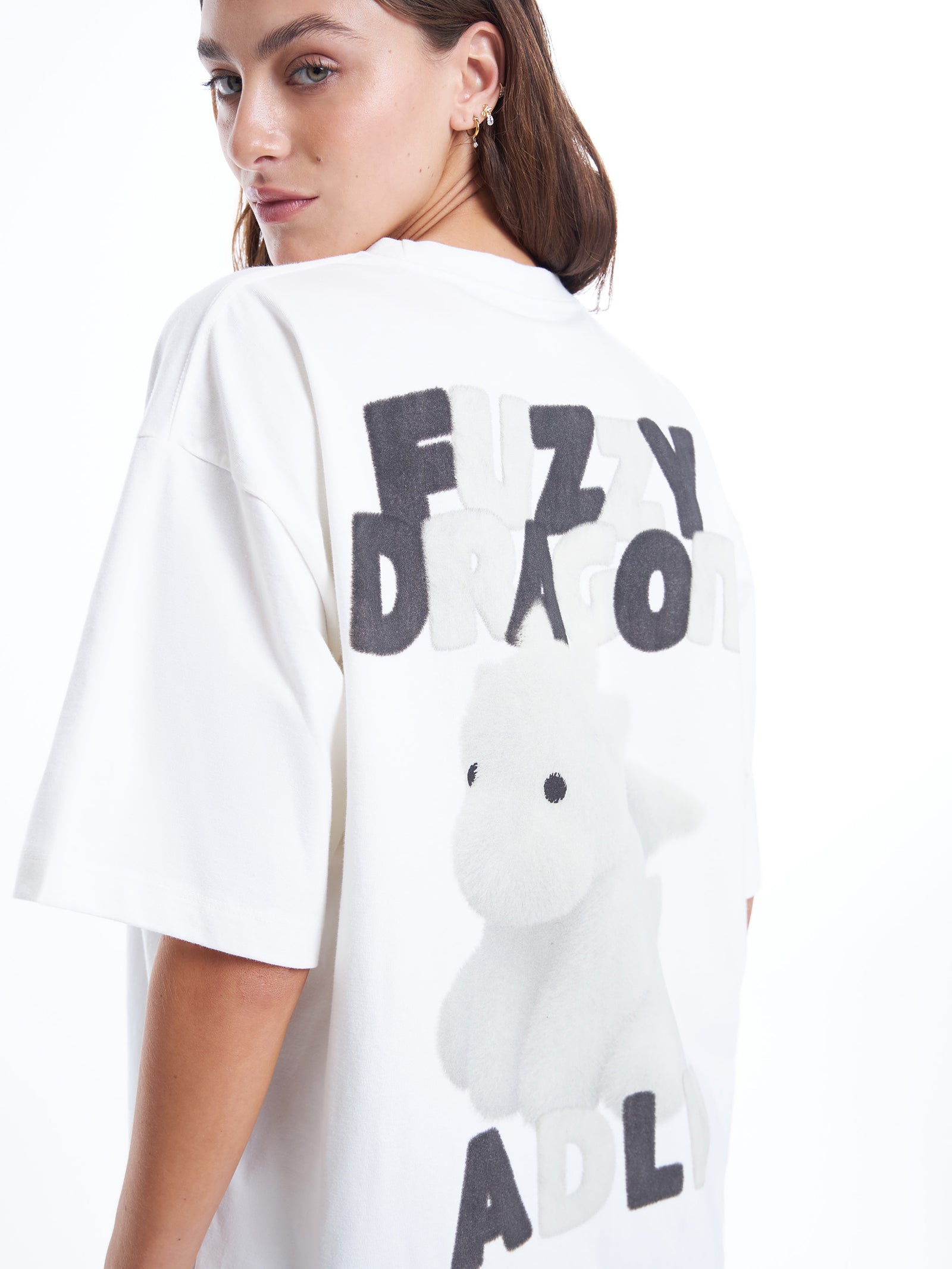 Fuzzy Font Dragon Tee